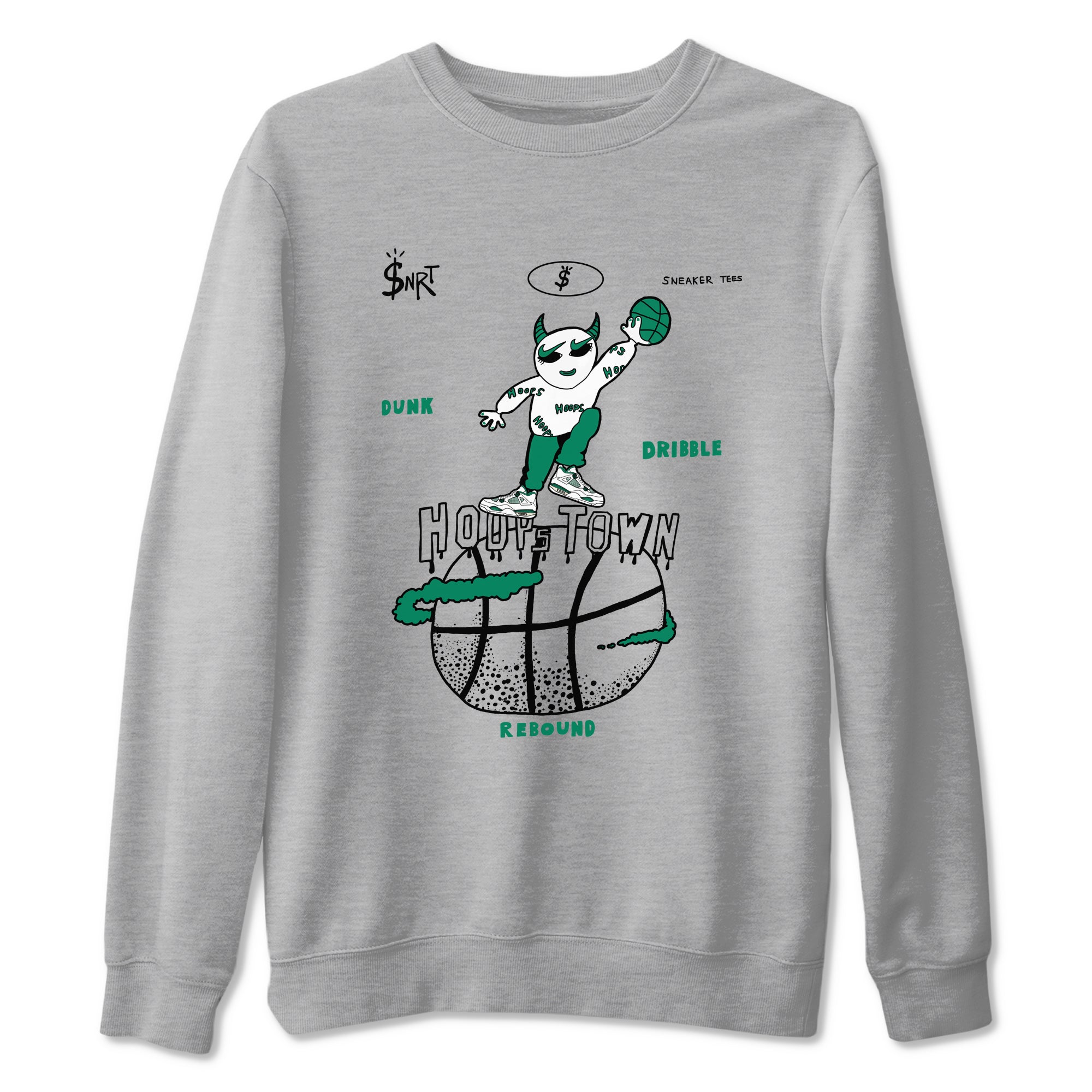 Hoops Town snkmatch Tees - Air Jordan 4 Oxidized Green