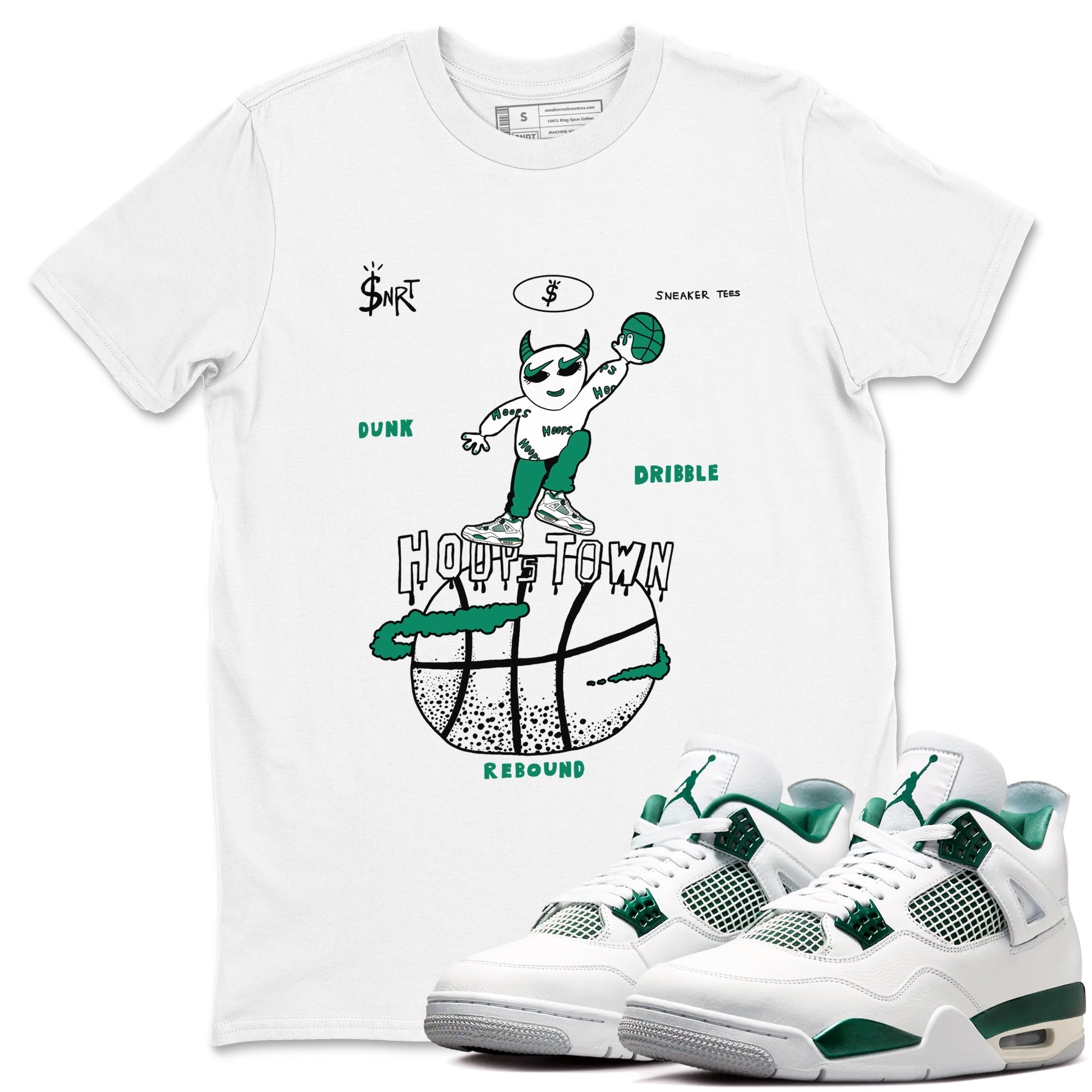 Hoops Town snkmatch Tees - Air Jordan 4 Oxidized Green