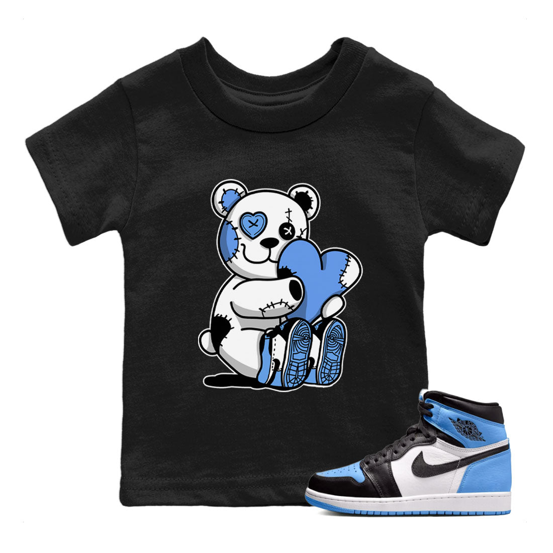 Hugging Bear snkmatch Tee Kids - Air Jordan 1 UNC Toe
