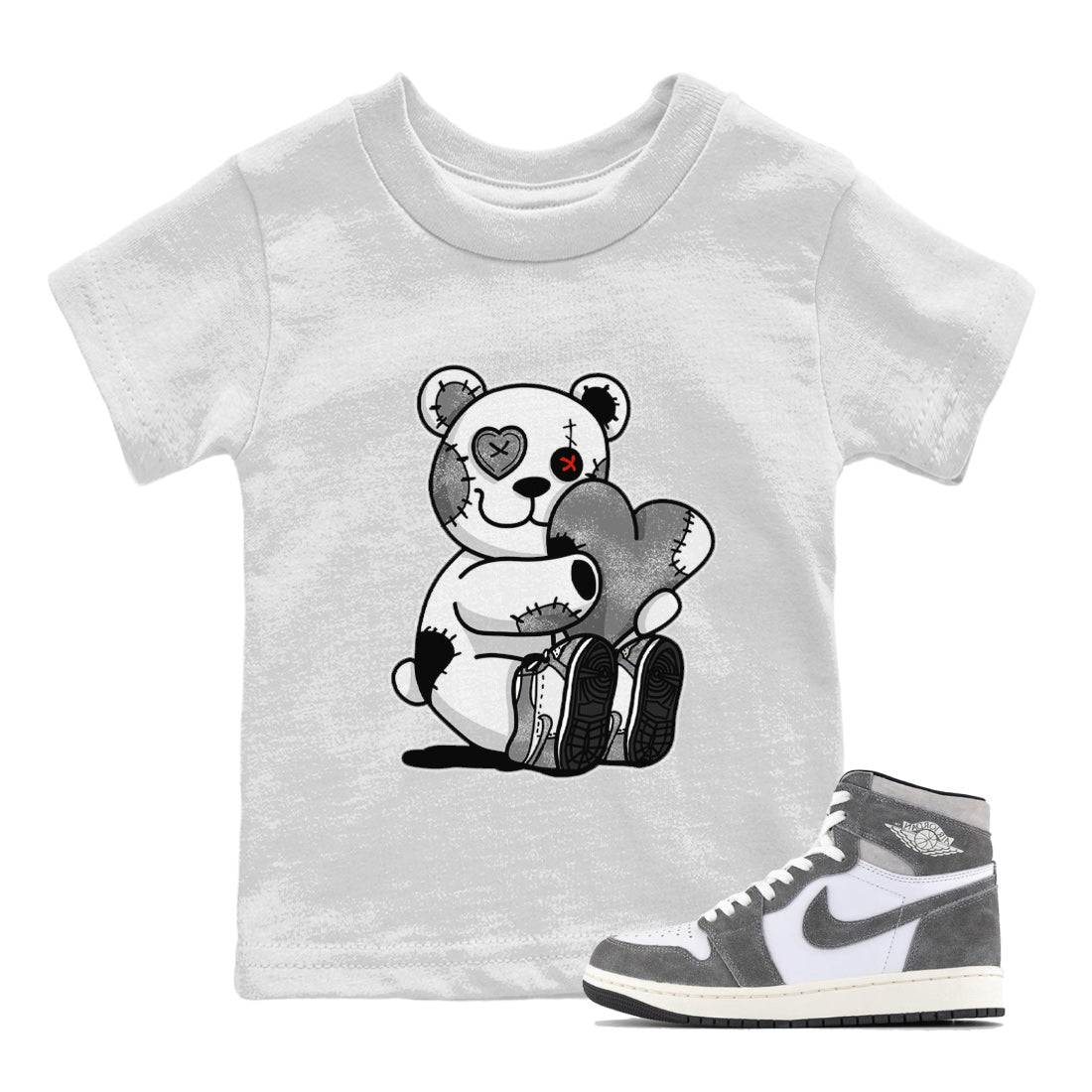 Hugging Bear Kids Tops - Air Jordan 1 Washed Heritage