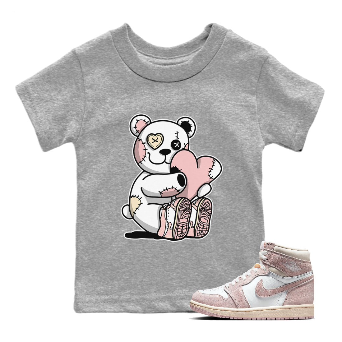 Hugging Bear Kids Tops - Air Jordan 1 Washed Pink