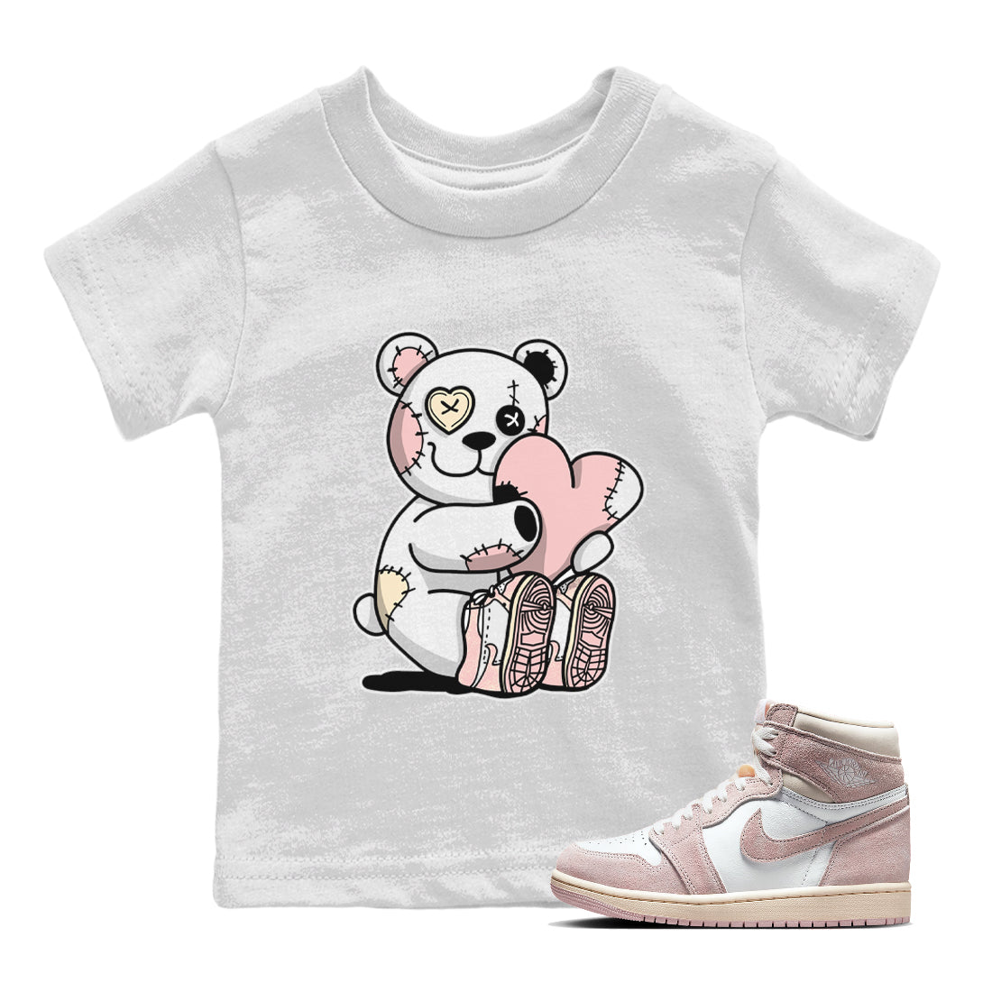 Hugging Bear Kids Tops - Air Jordan 1 Washed Pink