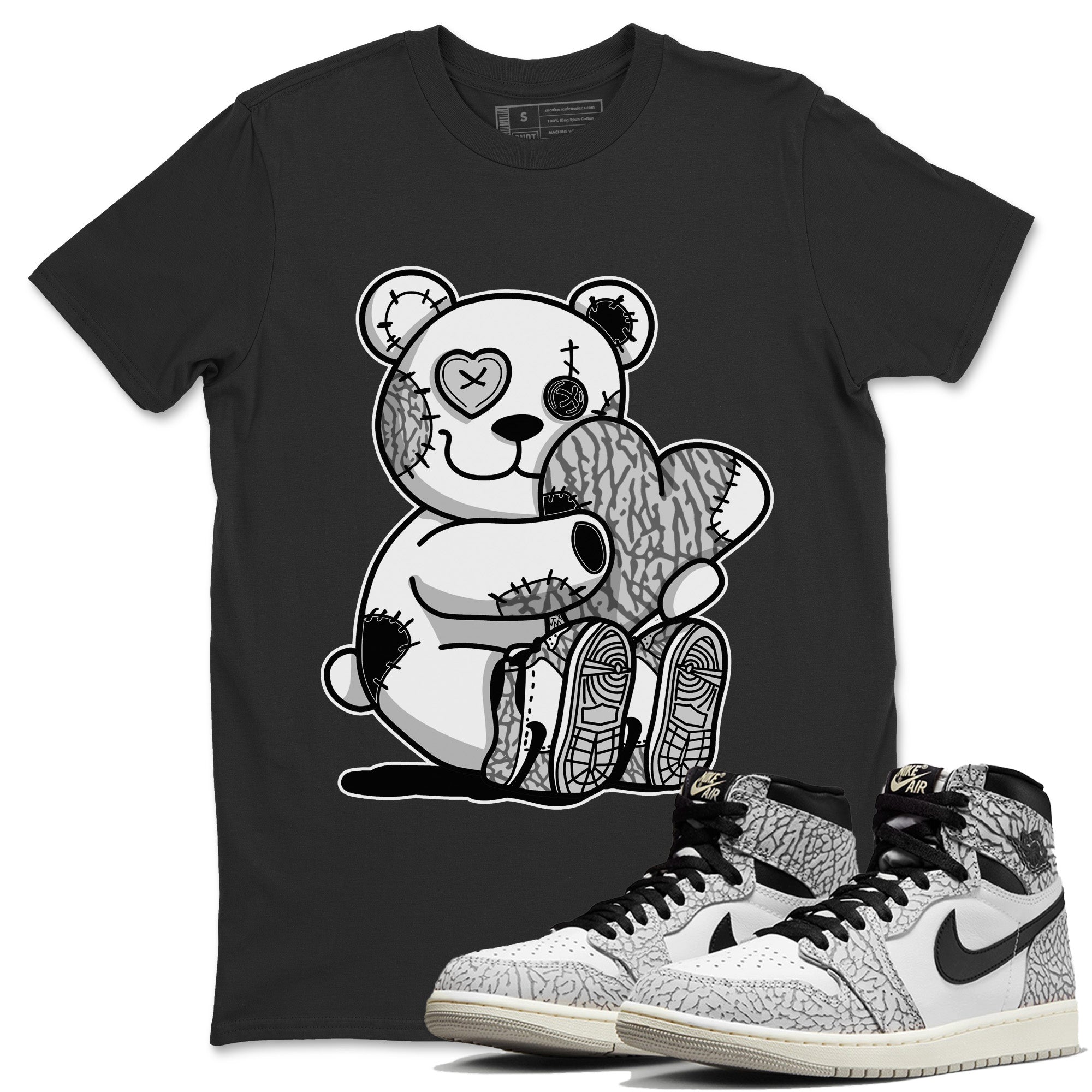 Hugging Bear Unisex Tops - Air Jordan 1 White Cement