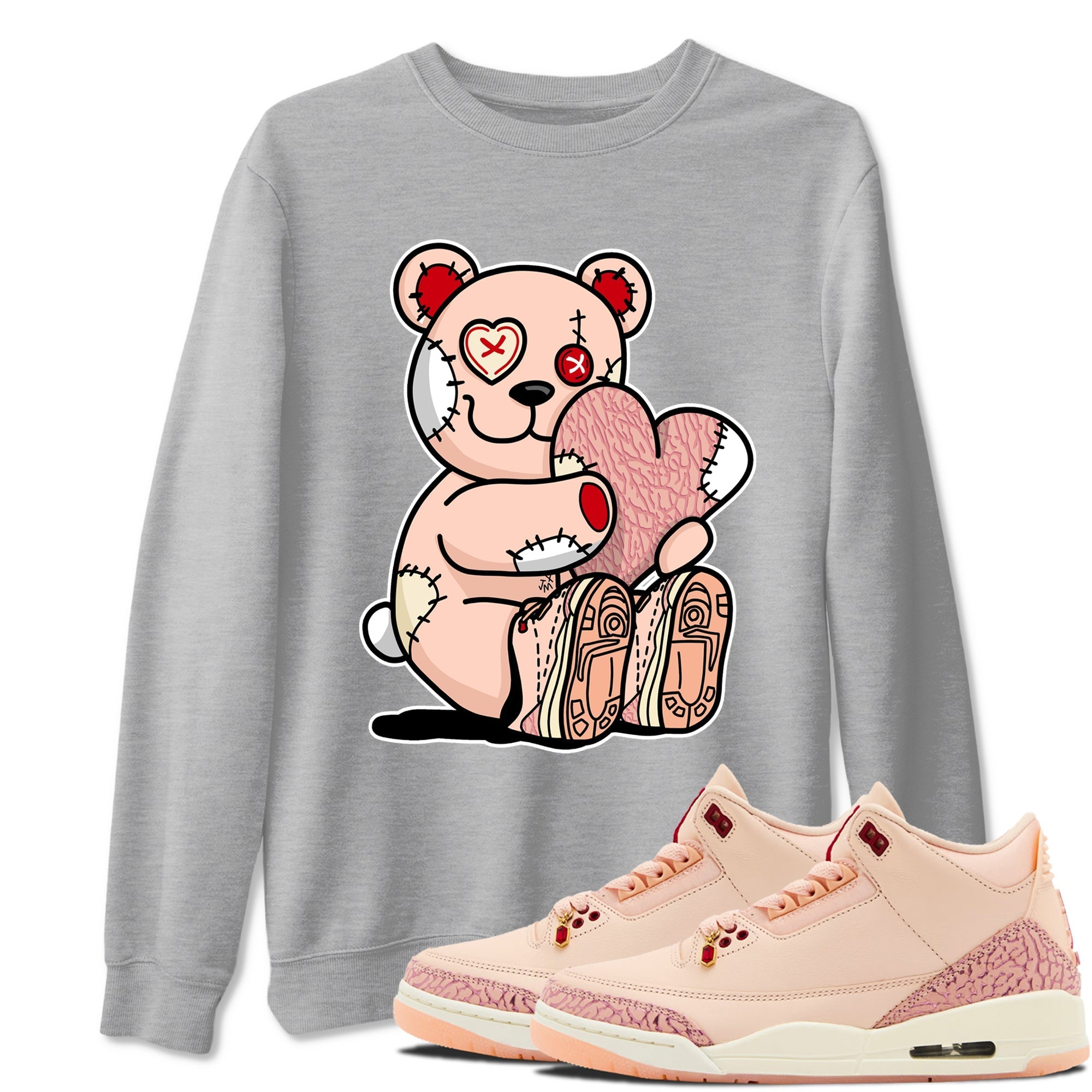 Hugging Bear snkmatch Tees - Air Jordan 3 Valentines Day