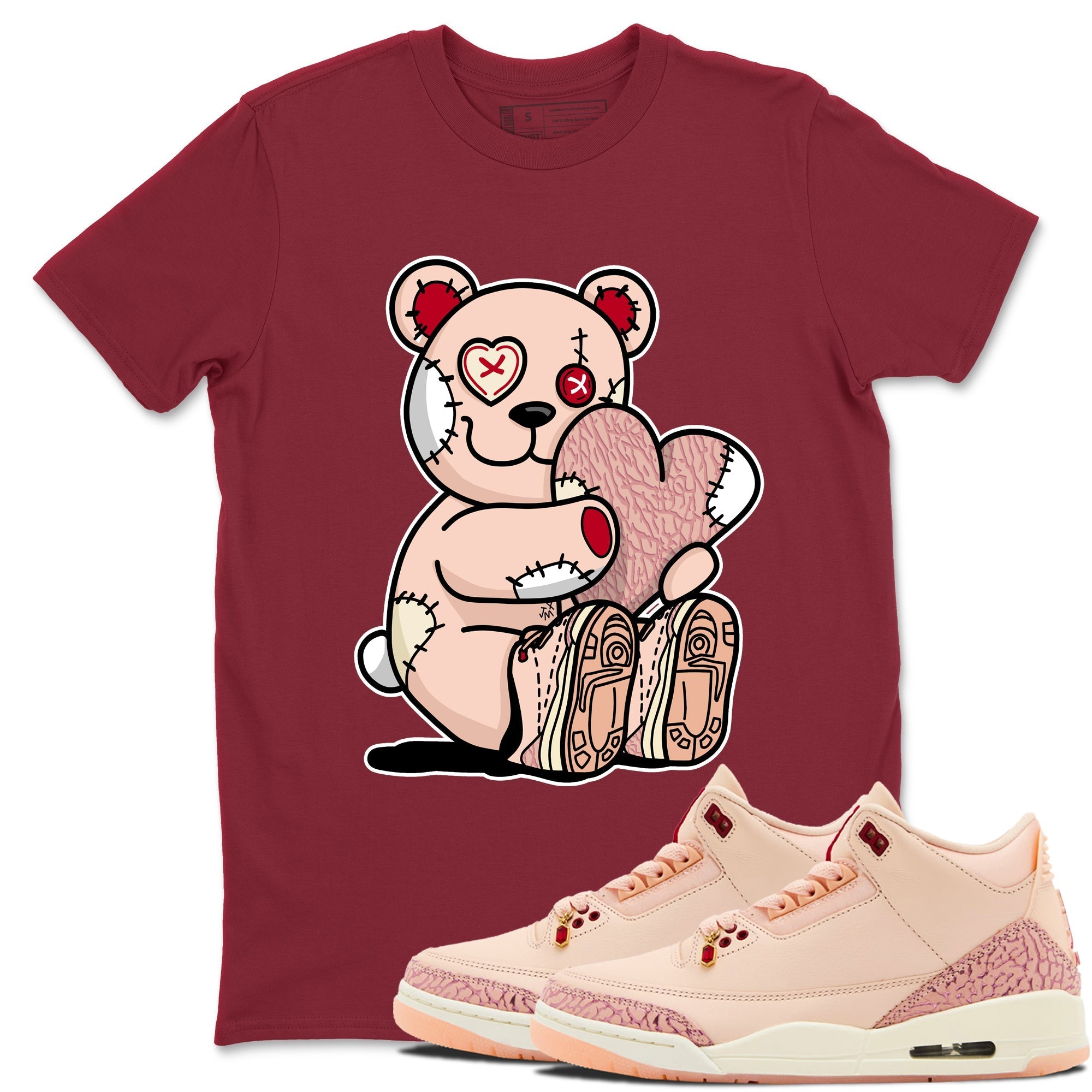 Hugging Bear snkmatch Tees - Air Jordan 3 Valentines Day