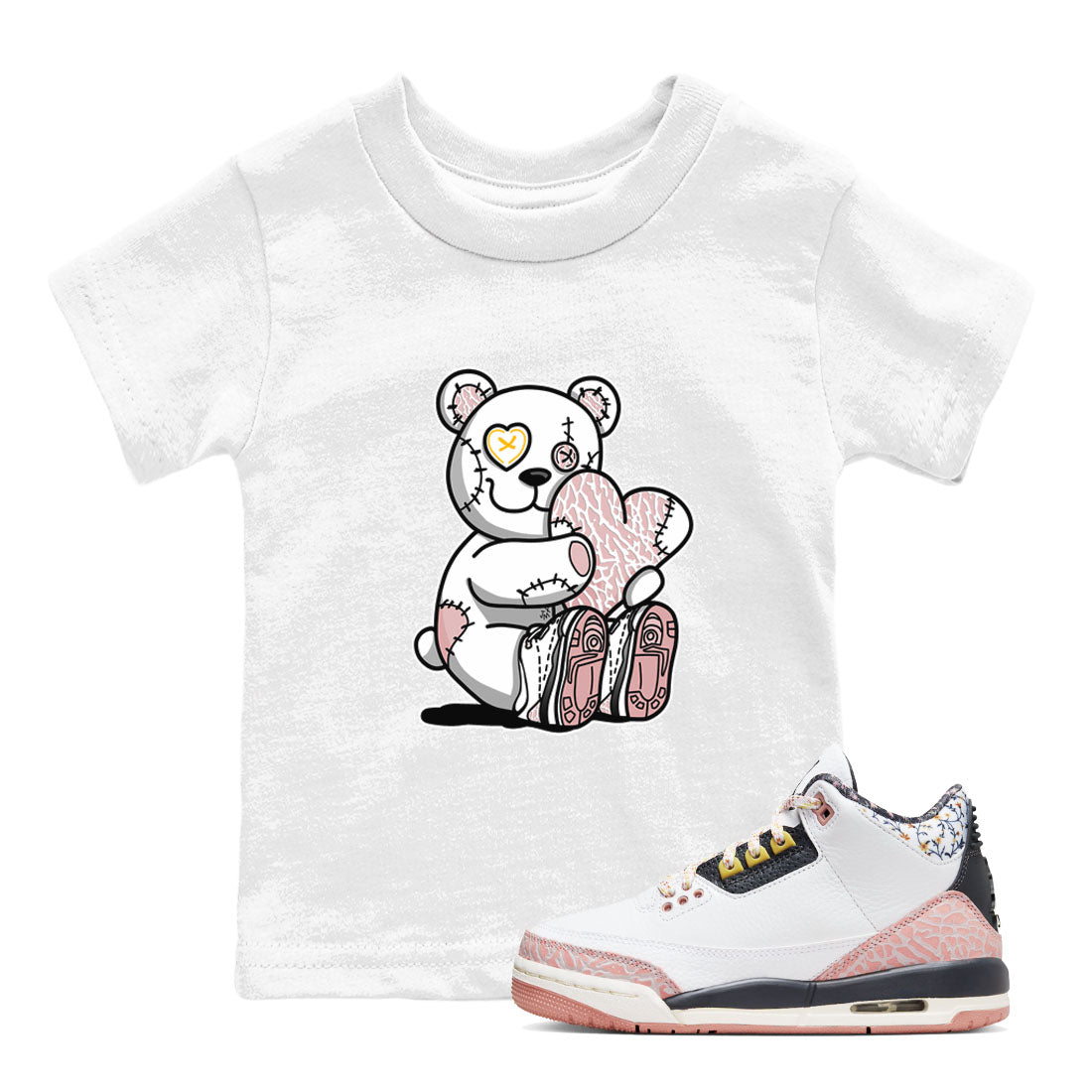 Hugging Bear snkmatch Tees Kids - Air Jordan 3 Vintage Floral