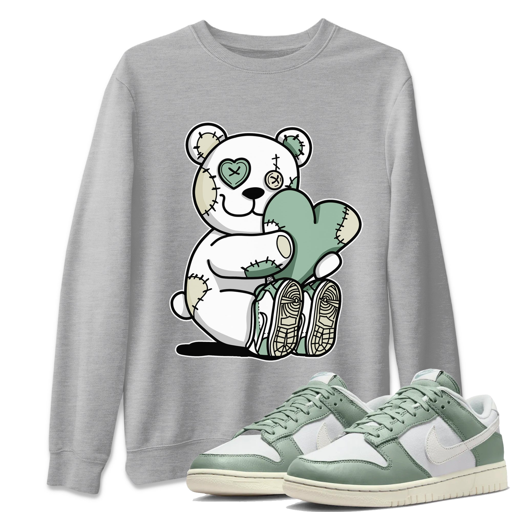 Hugging Bear Unisex Tops - Dunk Mica Green
