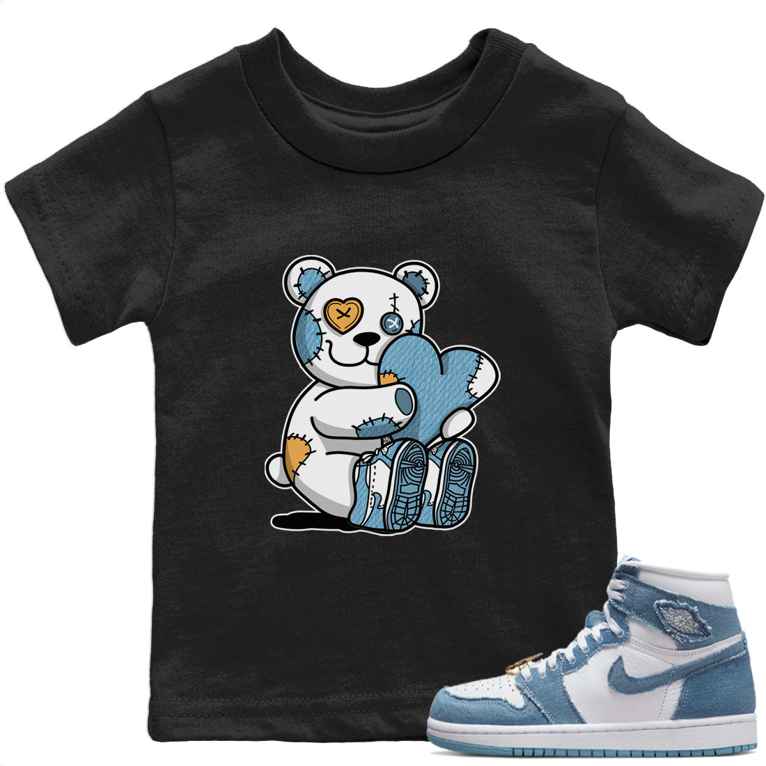Hugging Bear Kids Tops - Air Jordan 1 Denim