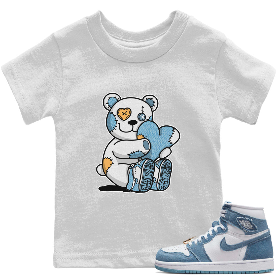 Hugging Bear Kids Tops - Air Jordan 1 Denim