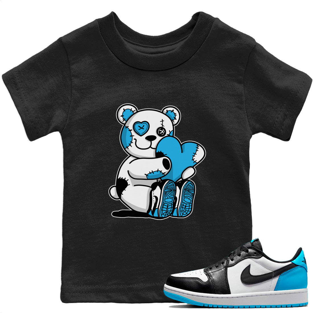 Hugging Bear Kids Tops - Air Jordan 1 Powder Blue