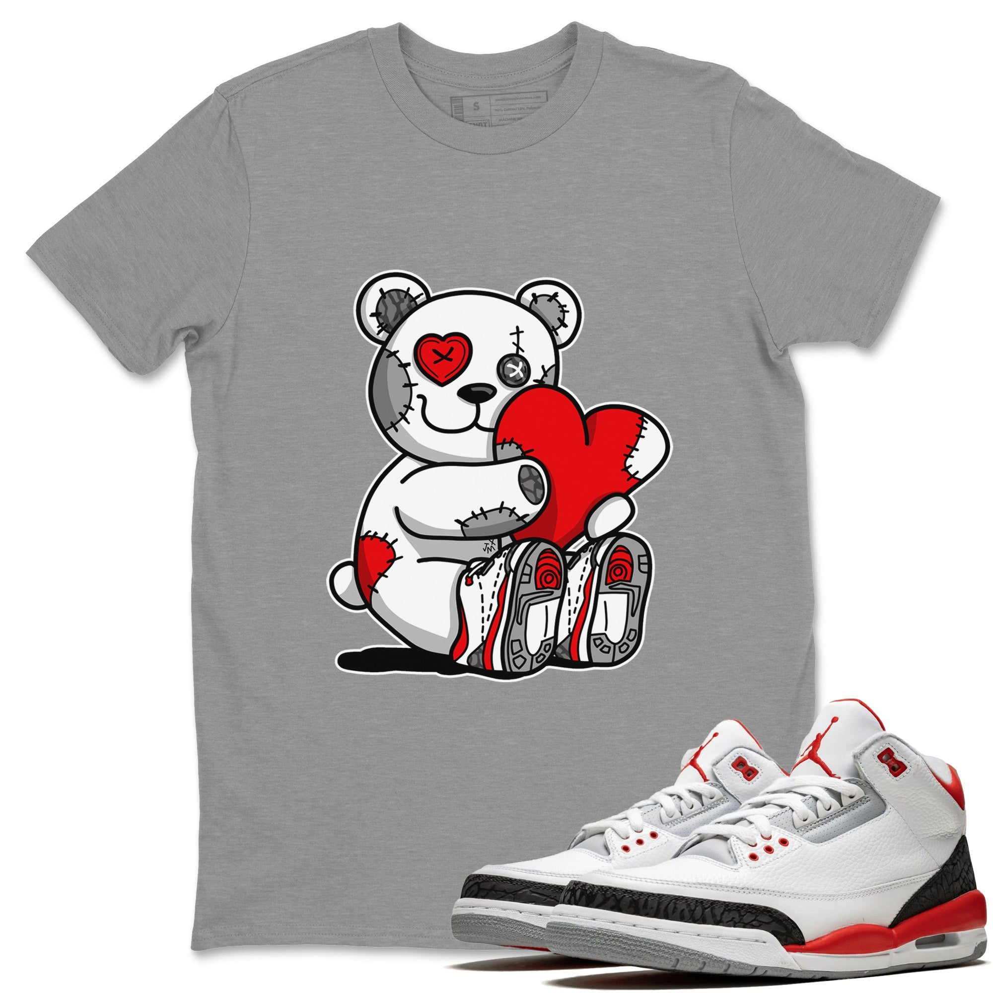 Hugging Bear Unisex Tops - Air Jordan 3 Fire Red