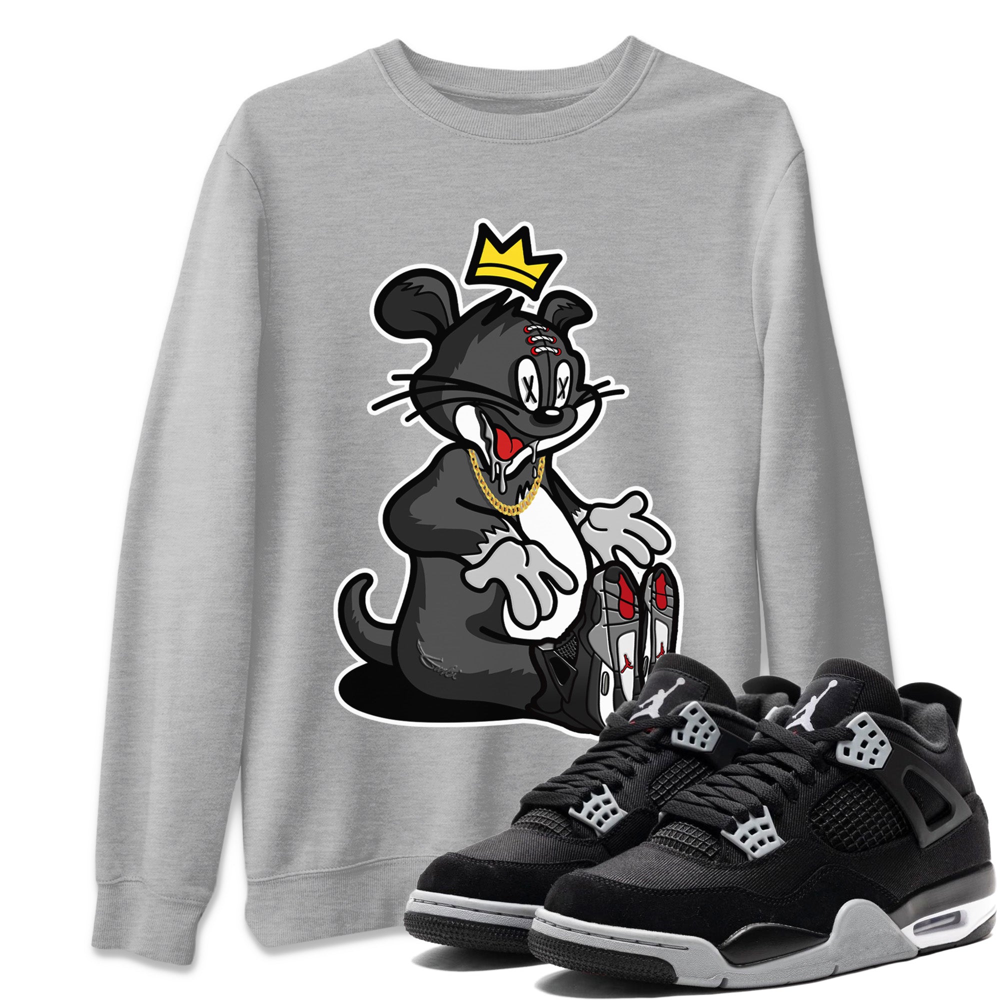 Hungry Cat Unisex Tops - Air Jordan 4 Black Canvas