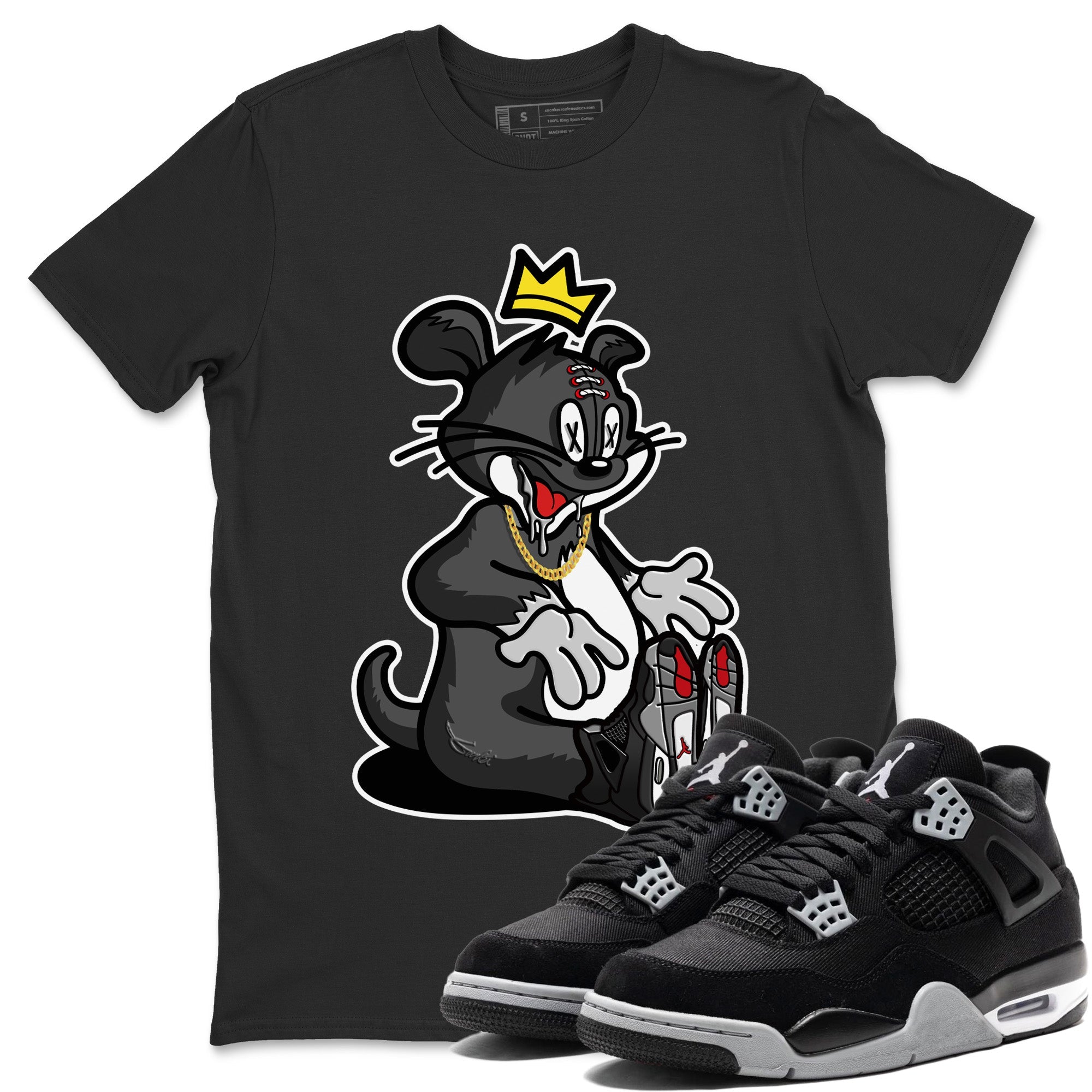Hungry Cat Unisex Tops - Air Jordan 4 Black Canvas