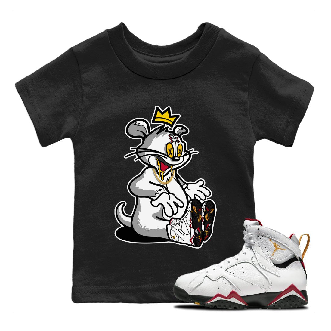 Hungry Cat Kids Tops - Air Jordan 7 Cardinal