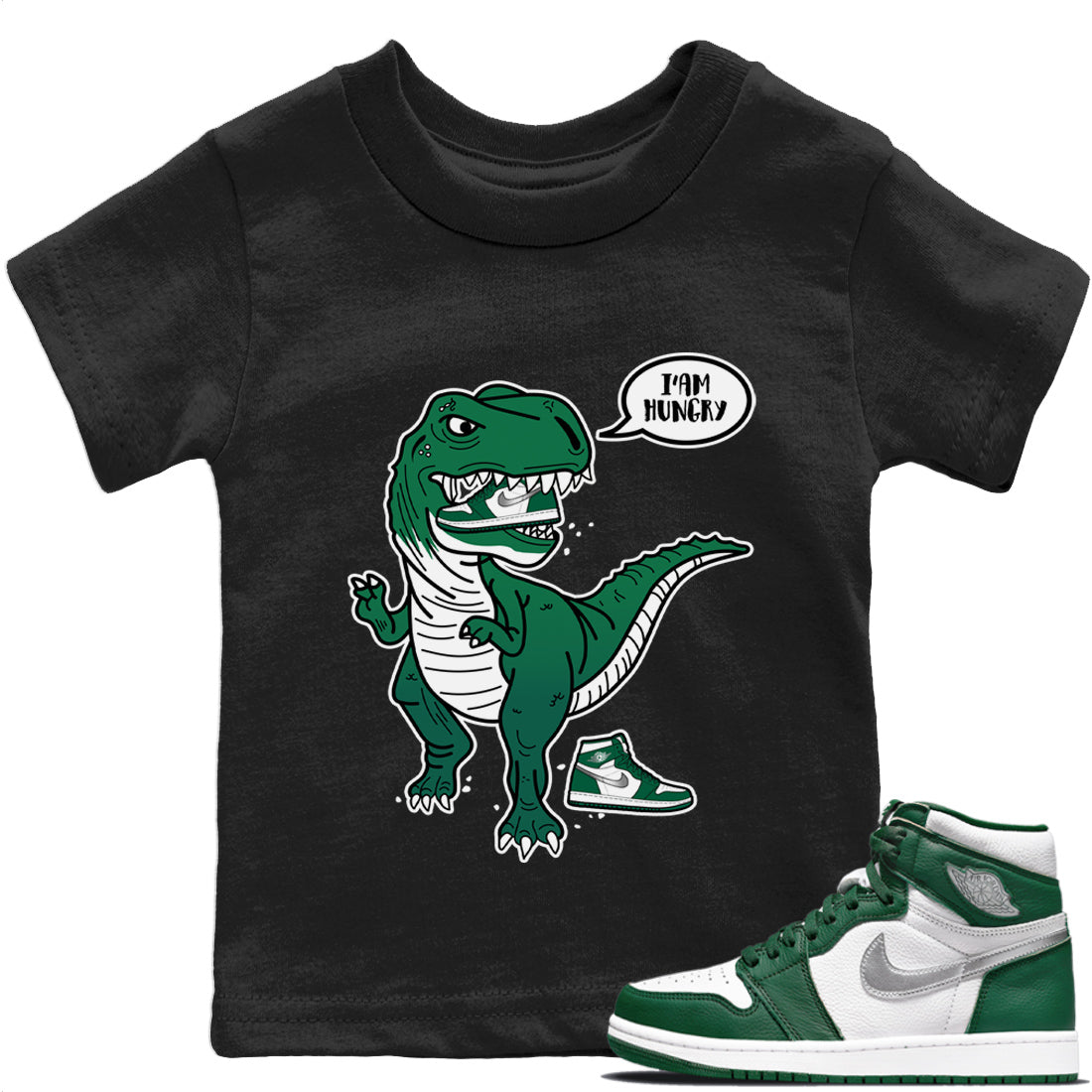 Hungry Dino Kids Tops - Air Jordan 1 Gorge Green