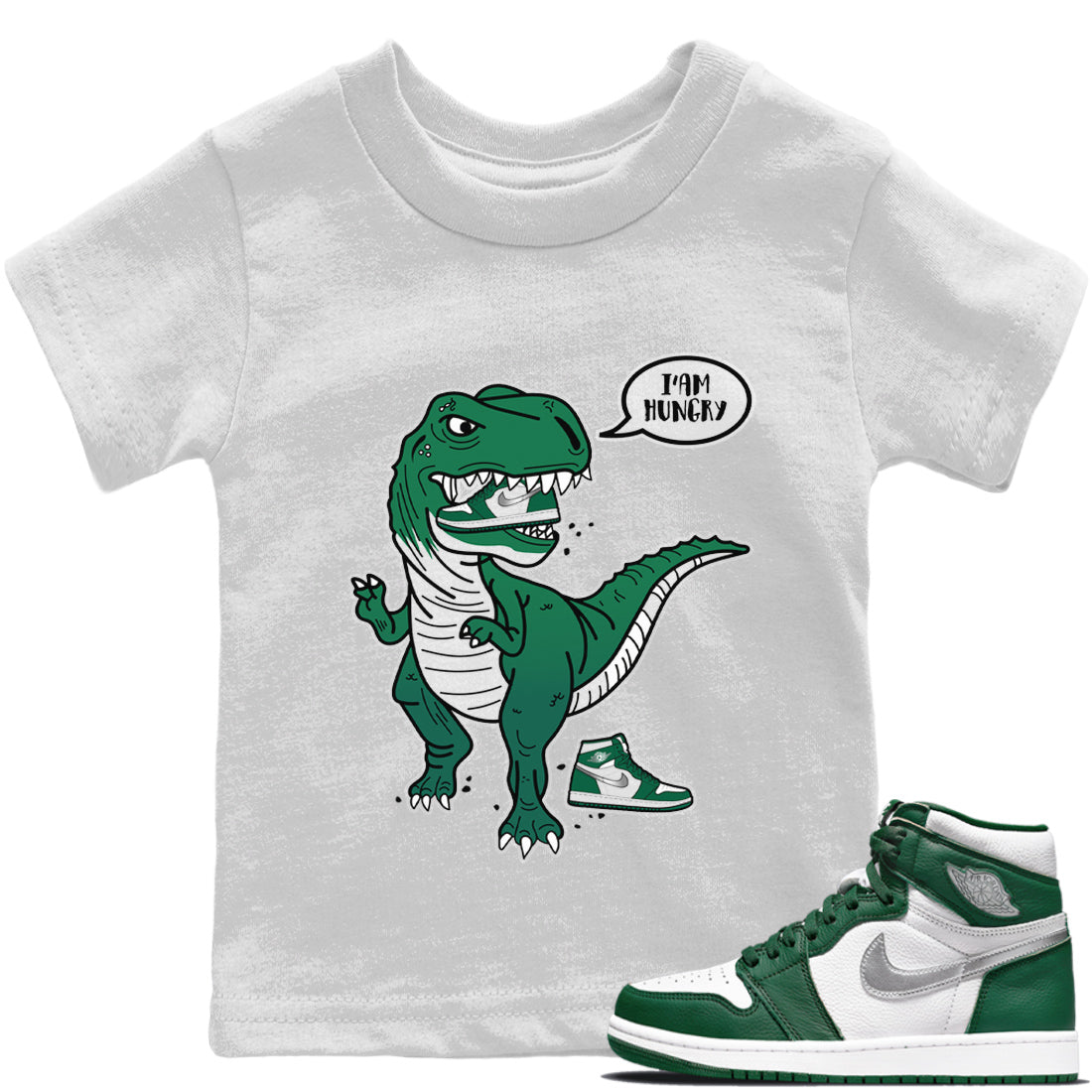 Hungry Dino Kids Tops - Air Jordan 1 Gorge Green