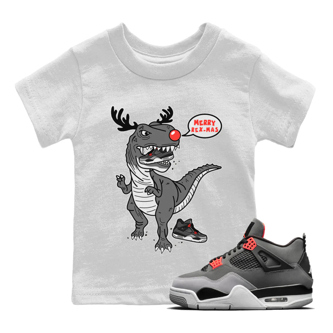 Hungry Dino Kids Tops - Air Jordan 4 Infrared