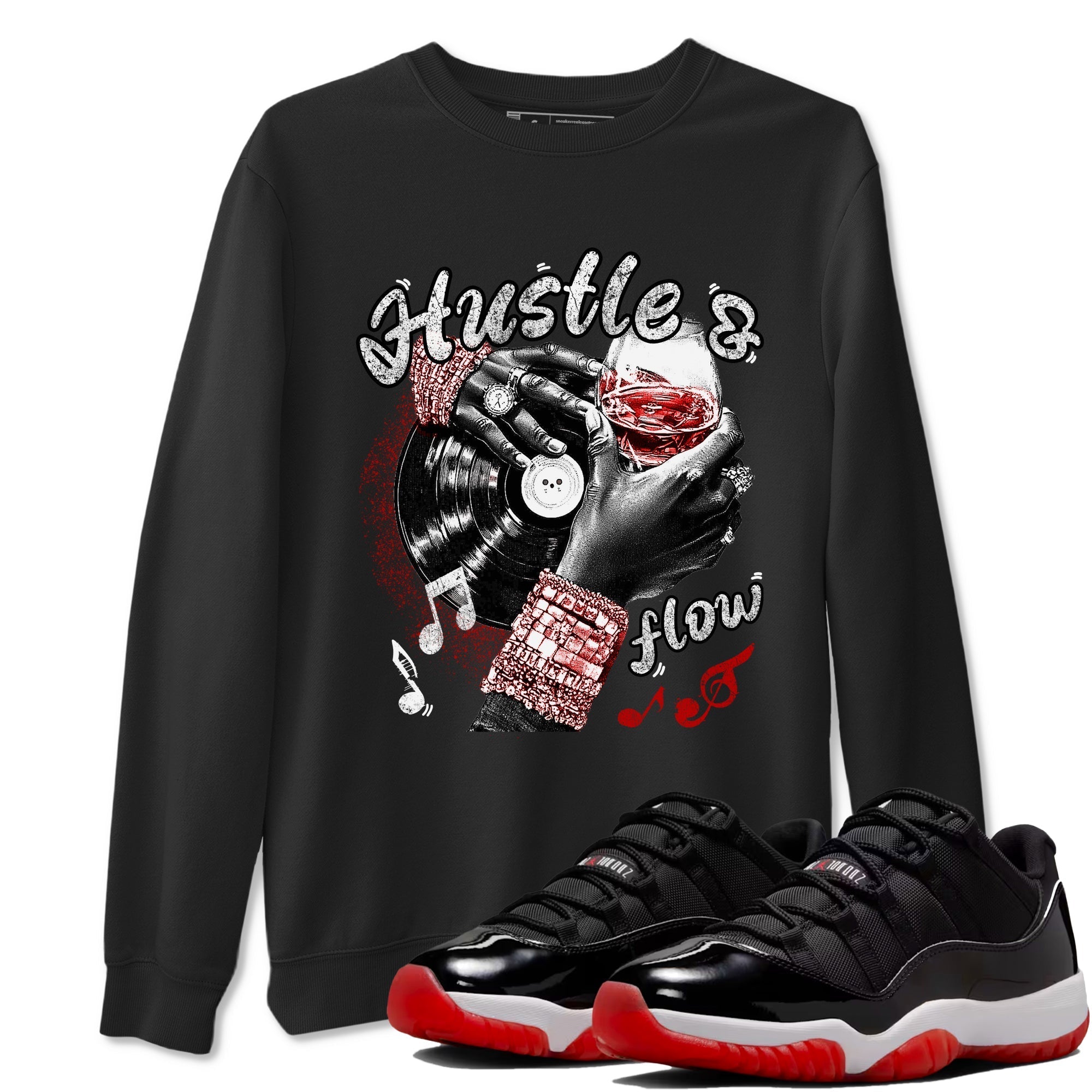 Hustle and Flow snkmatch Tees - Air Jordan 11 Bred