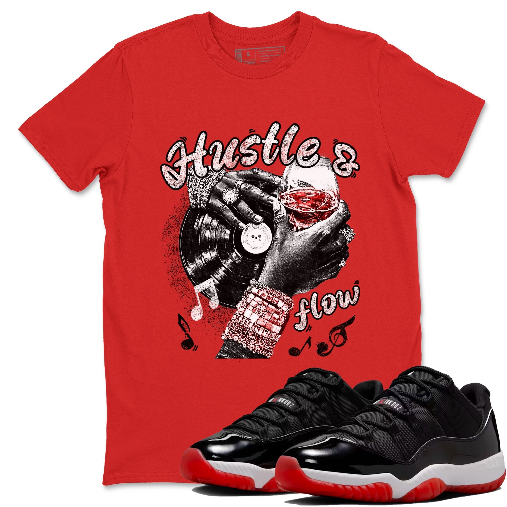 Hustle and Flow snkmatch Tees - Air Jordan 11 Bred