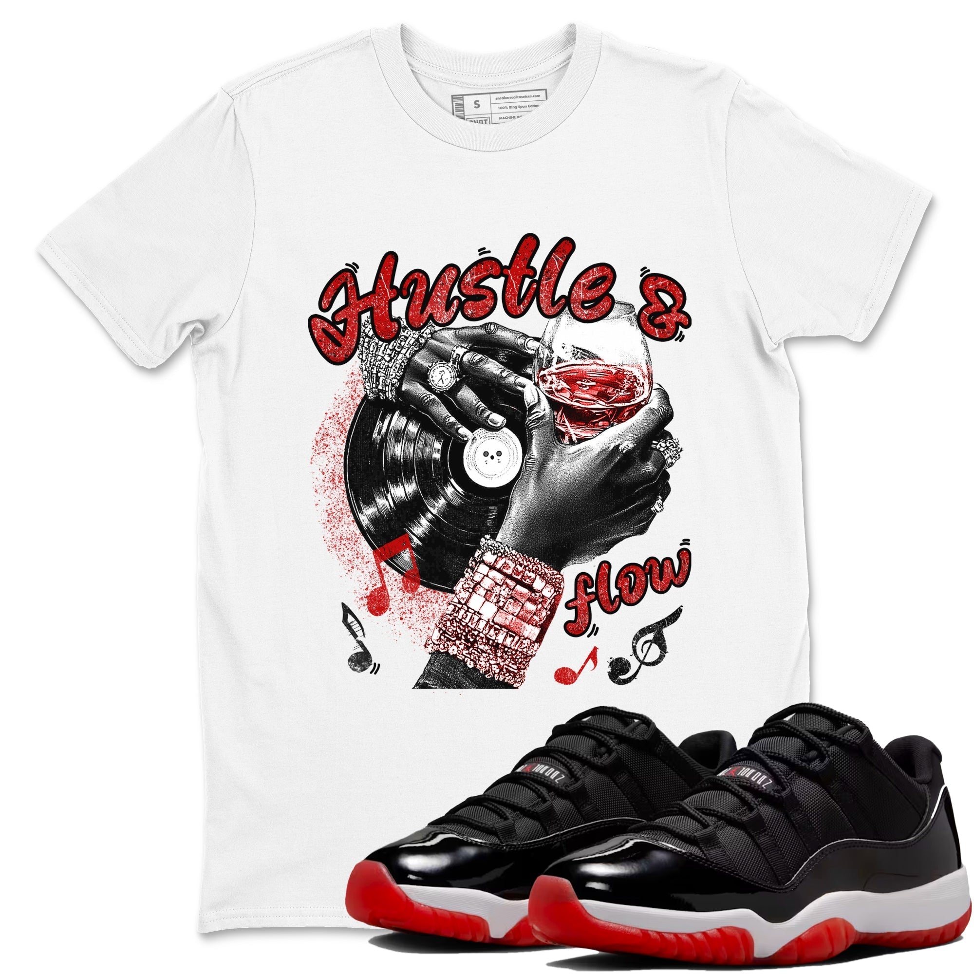 Hustle and Flow snkmatch Tees - Air Jordan 11 Bred