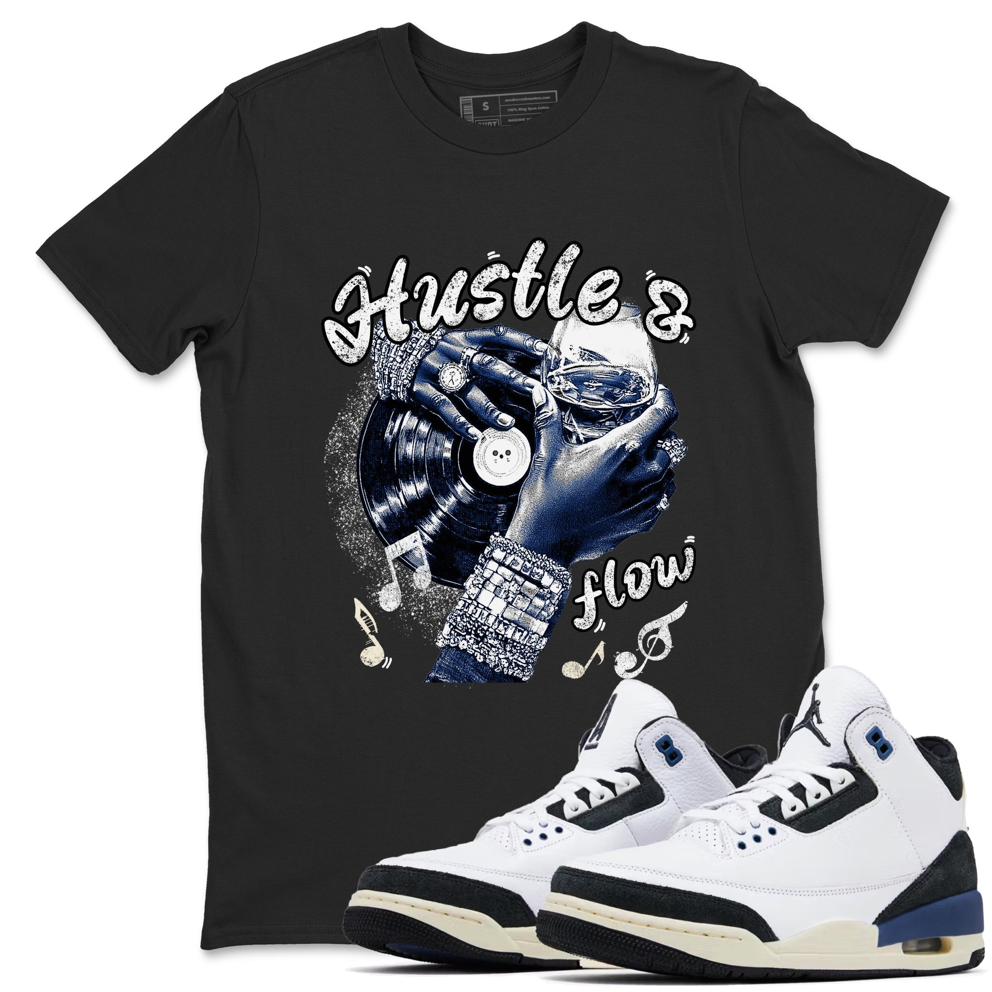 Hustle and Flow snkmatch Tees - Air Jordan 3 A Ma Maniere x Diffused Blue