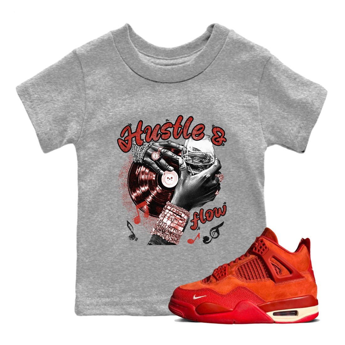 Hustle and Flow snkmatch Tees Kids - Air Jordan 4 Brick By Brick