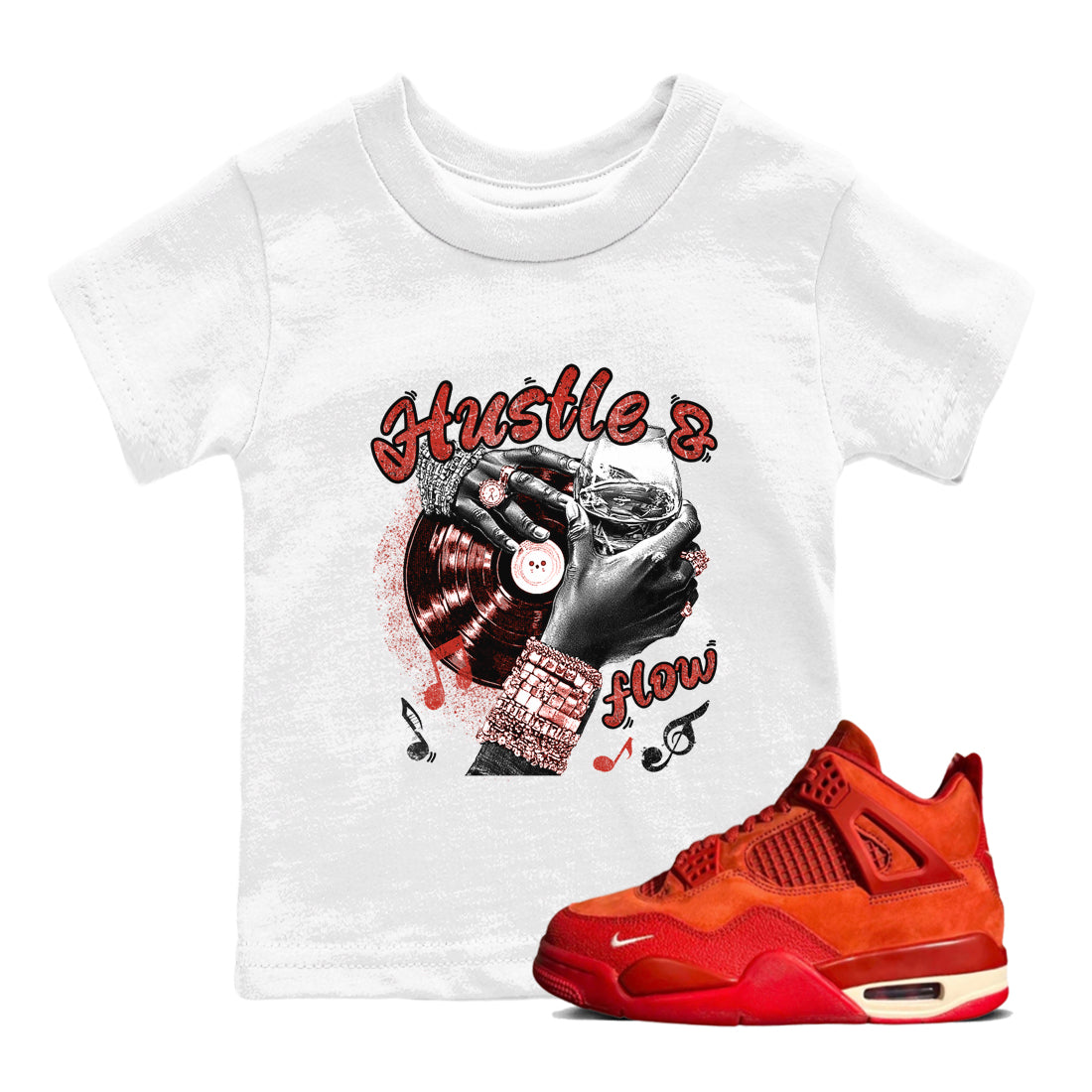 Hustle and Flow snkmatch Tees Kids - Air Jordan 4 Brick By Brick