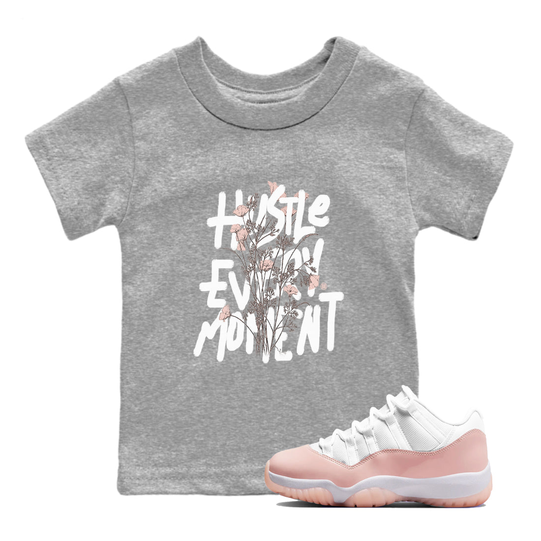 Hustle Every Moment snkmatch Tees Kids - Air Jordan 11 Legend Pink
