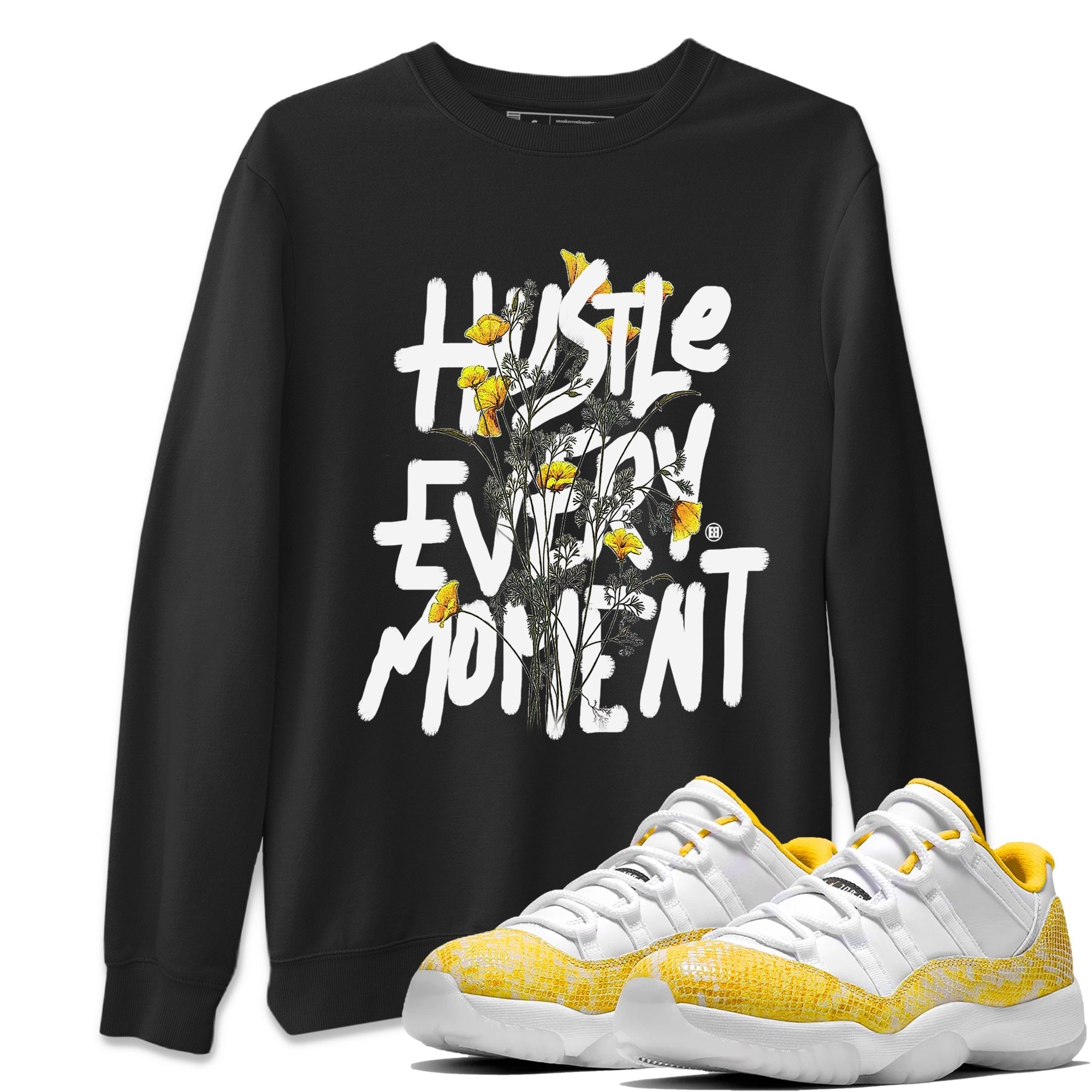 Hustle Every Moment Unisex Tops - Air Jordan 11 Yellow Python