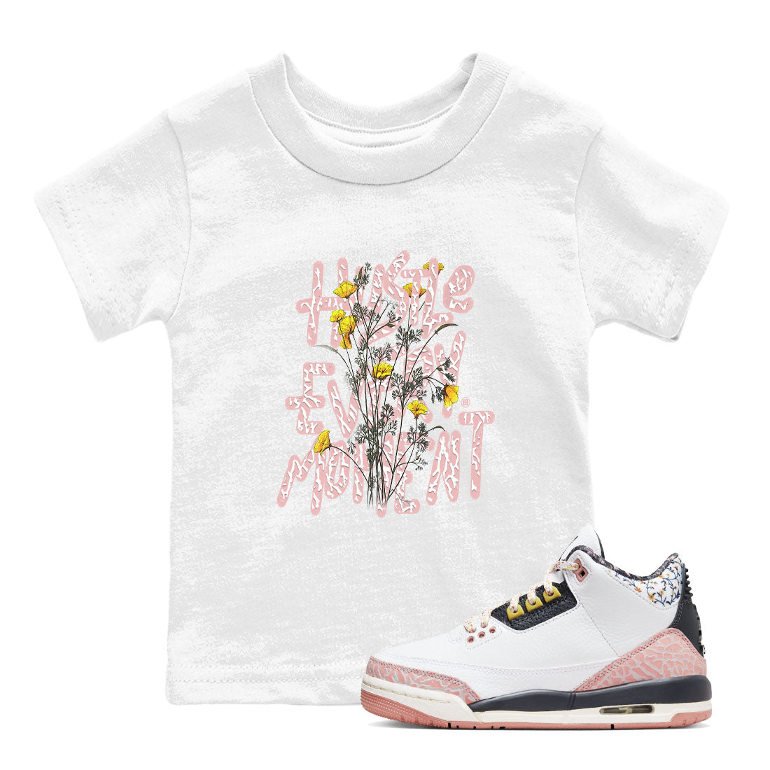 Hustle Every Moment snkmatch Tees Kids - Air Jordan 3 Vintage Floral