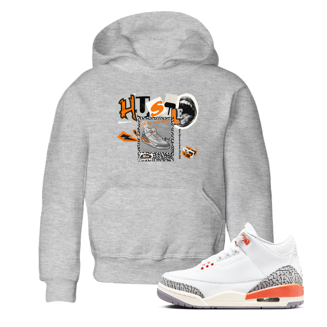 Hustle For The New Kicks snkmatch Tees Kids - Air Jordan 3 Georgia Peach