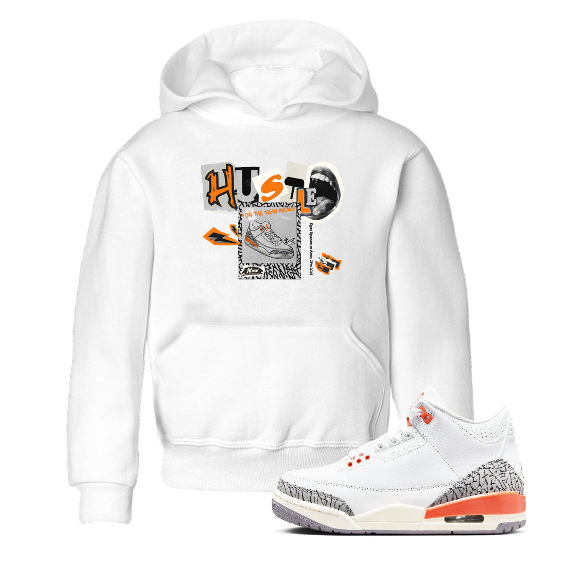 Hustle For The New Kicks snkmatch Tees Kids - Air Jordan 3 Georgia Peach