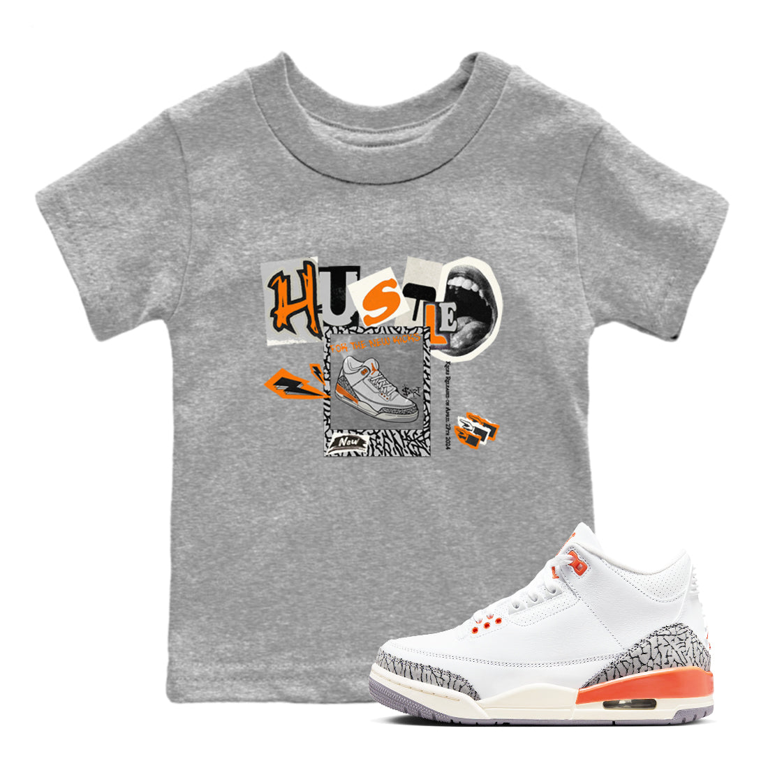 Hustle For The New Kicks snkmatch Tees Kids - Air Jordan 3 Georgia Peach