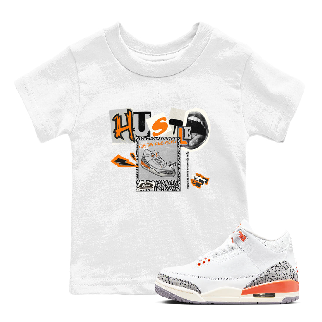 Hustle For The New Kicks snkmatch Tees Kids - Air Jordan 3 Georgia Peach