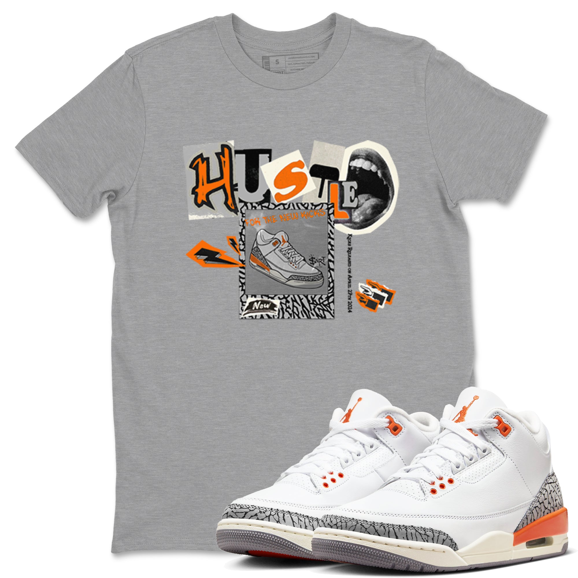 Hustle For The New Kicks snkmatch Tees - Air Jordan 3 Georgia Peach