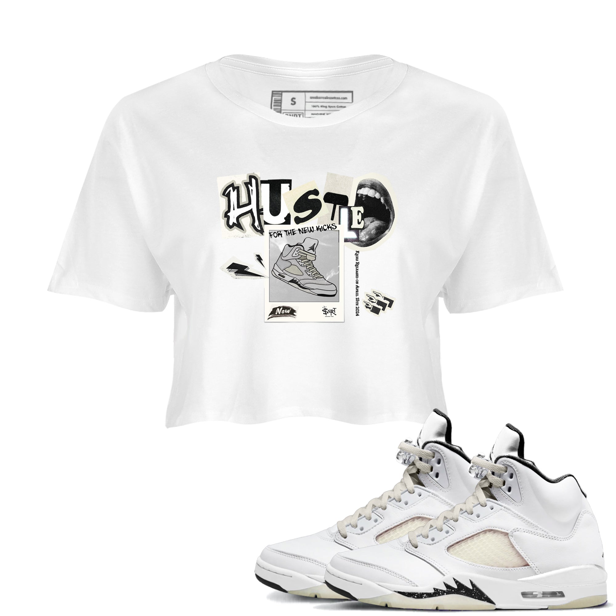 Hustle For The New Kicks snkmatch Women's Top - Air Jordan 5 Sail