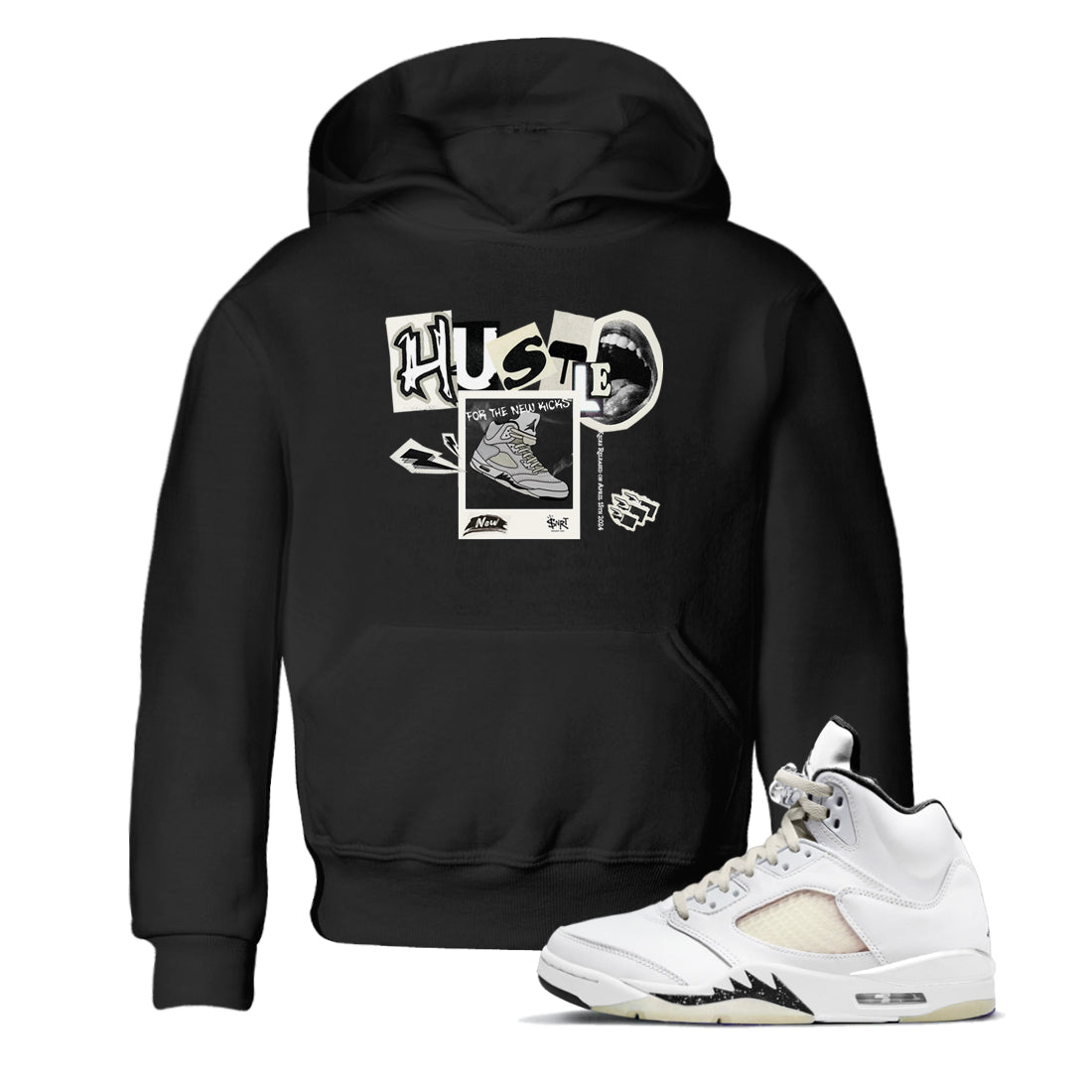 Hustle For The New Kicks snkmatch Tees Kids - Air Jordan 5 Sail