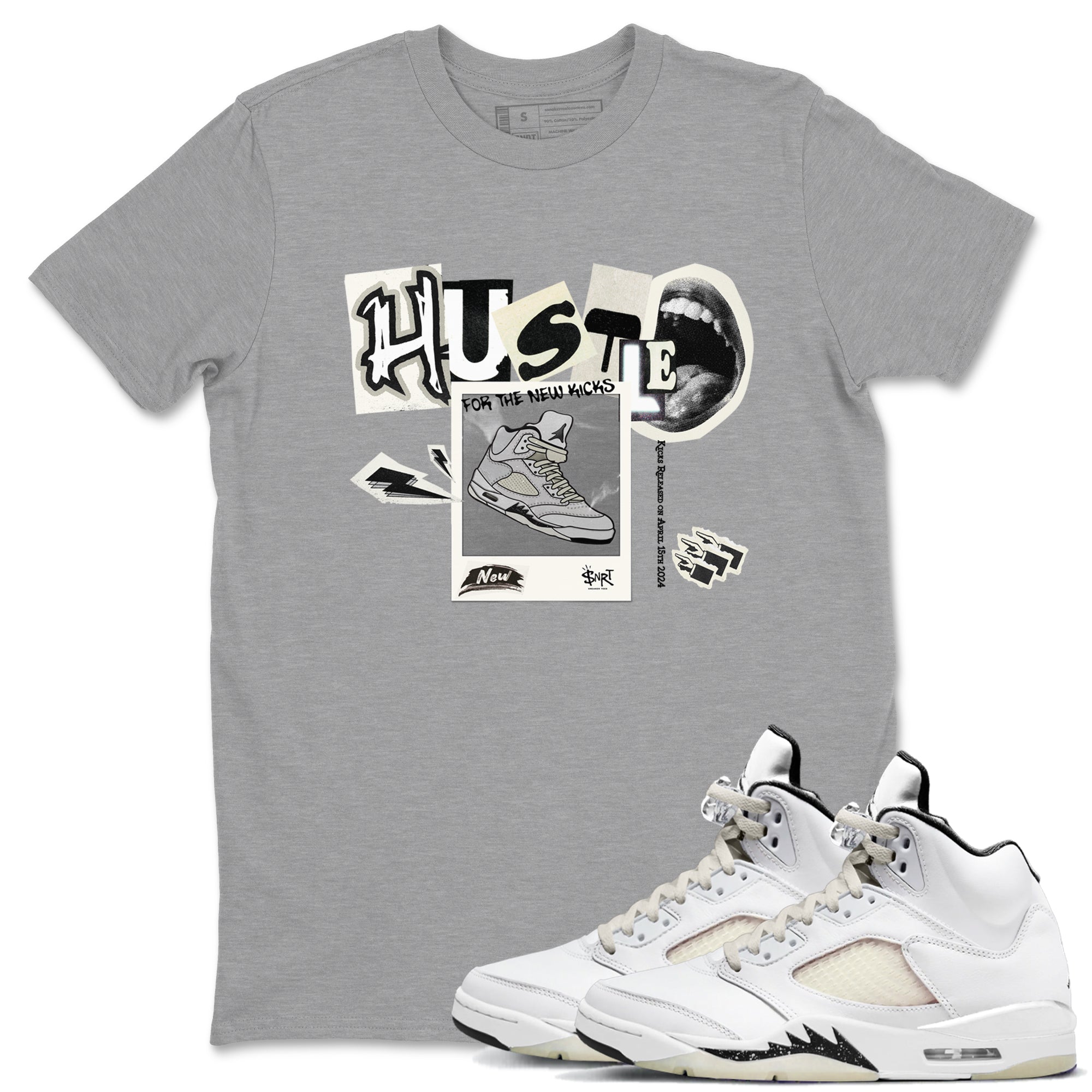 Hustle For The New Kicks snkmatch Tees - Air Jordan 5 Sail