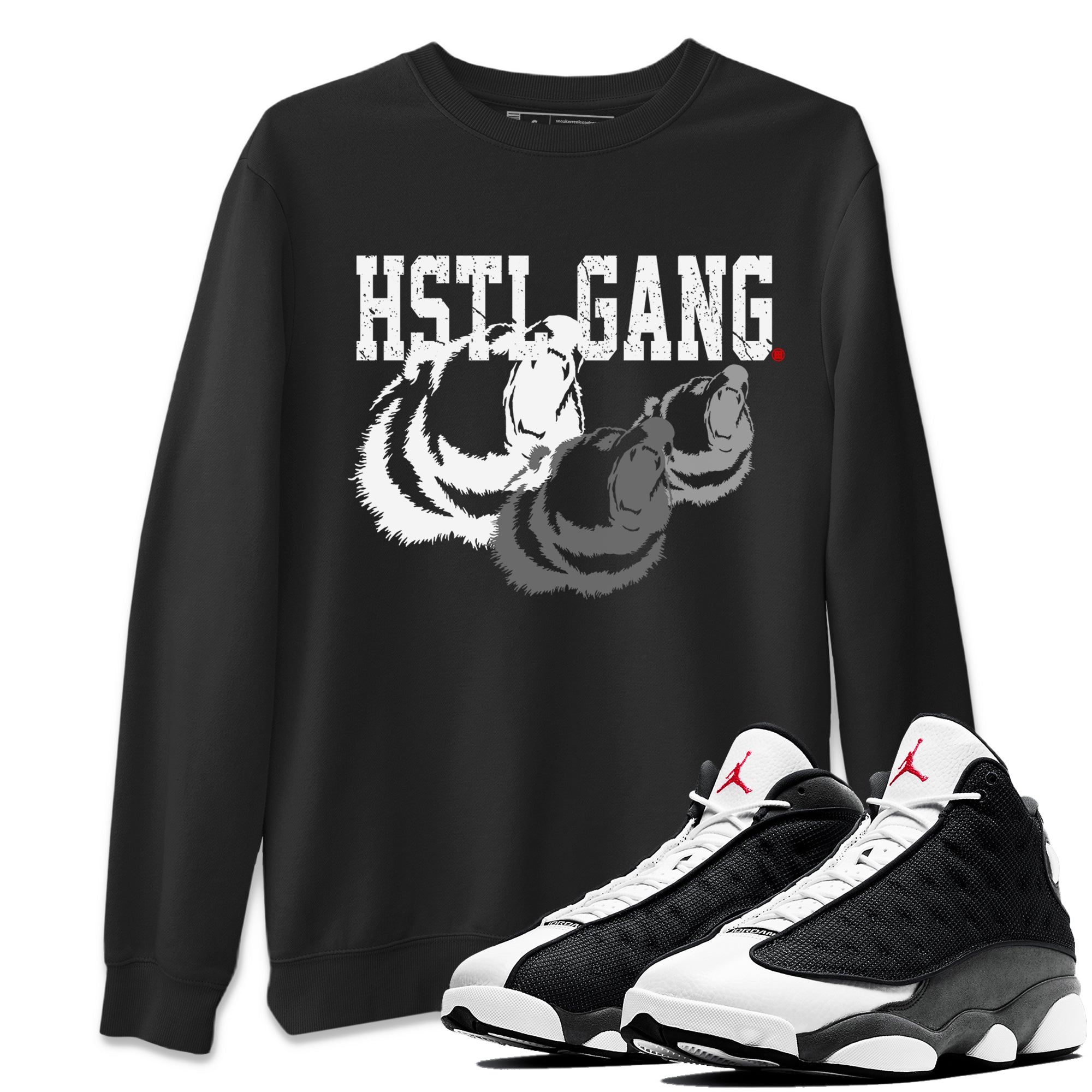 Hustle Gang Unisex Tops - Air Jordan 13 Black Flint