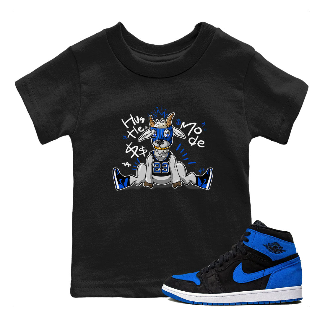 Hustle Goat snkmatch Tee Kids - Air Jordan 1 Royal Reimagined