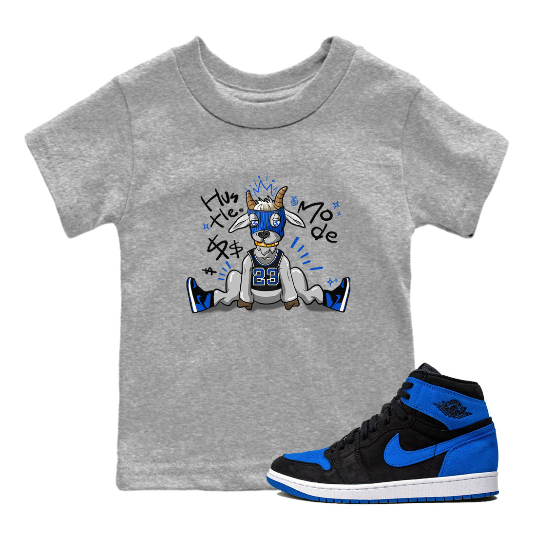 Hustle Goat snkmatch Tee Kids - Air Jordan 1 Royal Reimagined
