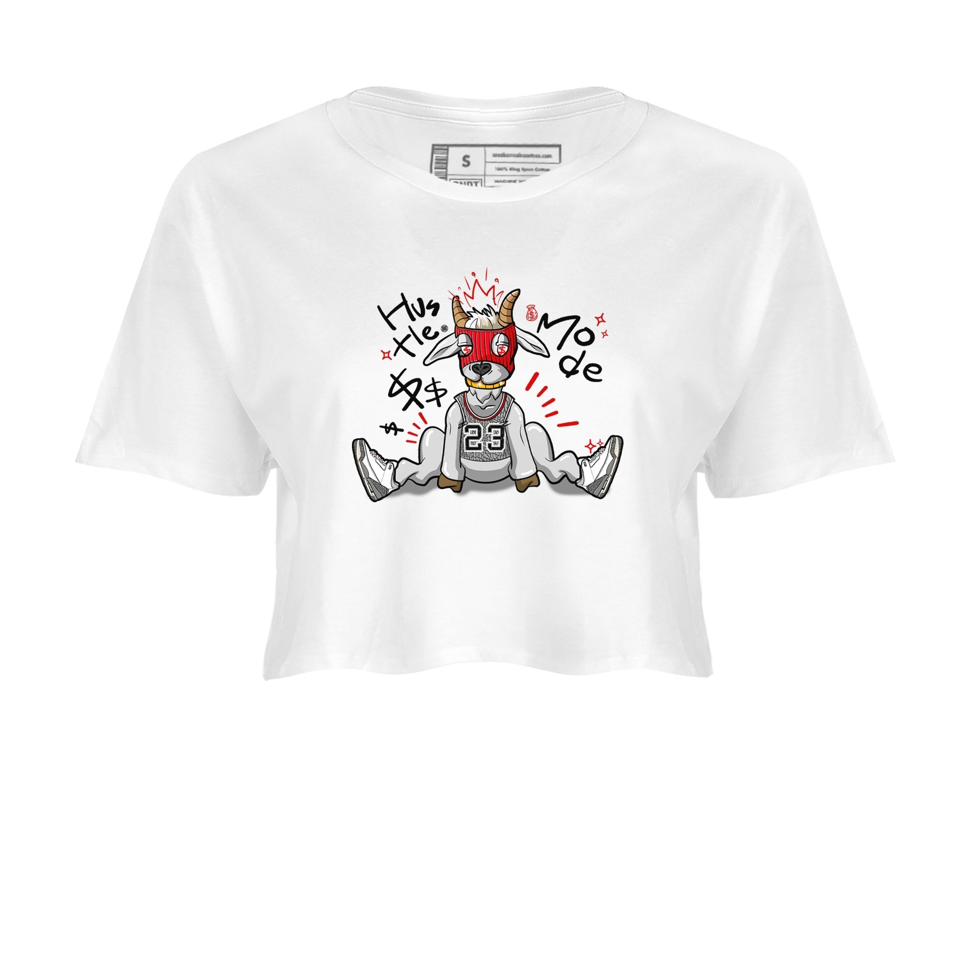 Hustle Goat snkmatch Women's Top - Air Jordan 3 Cement Grey