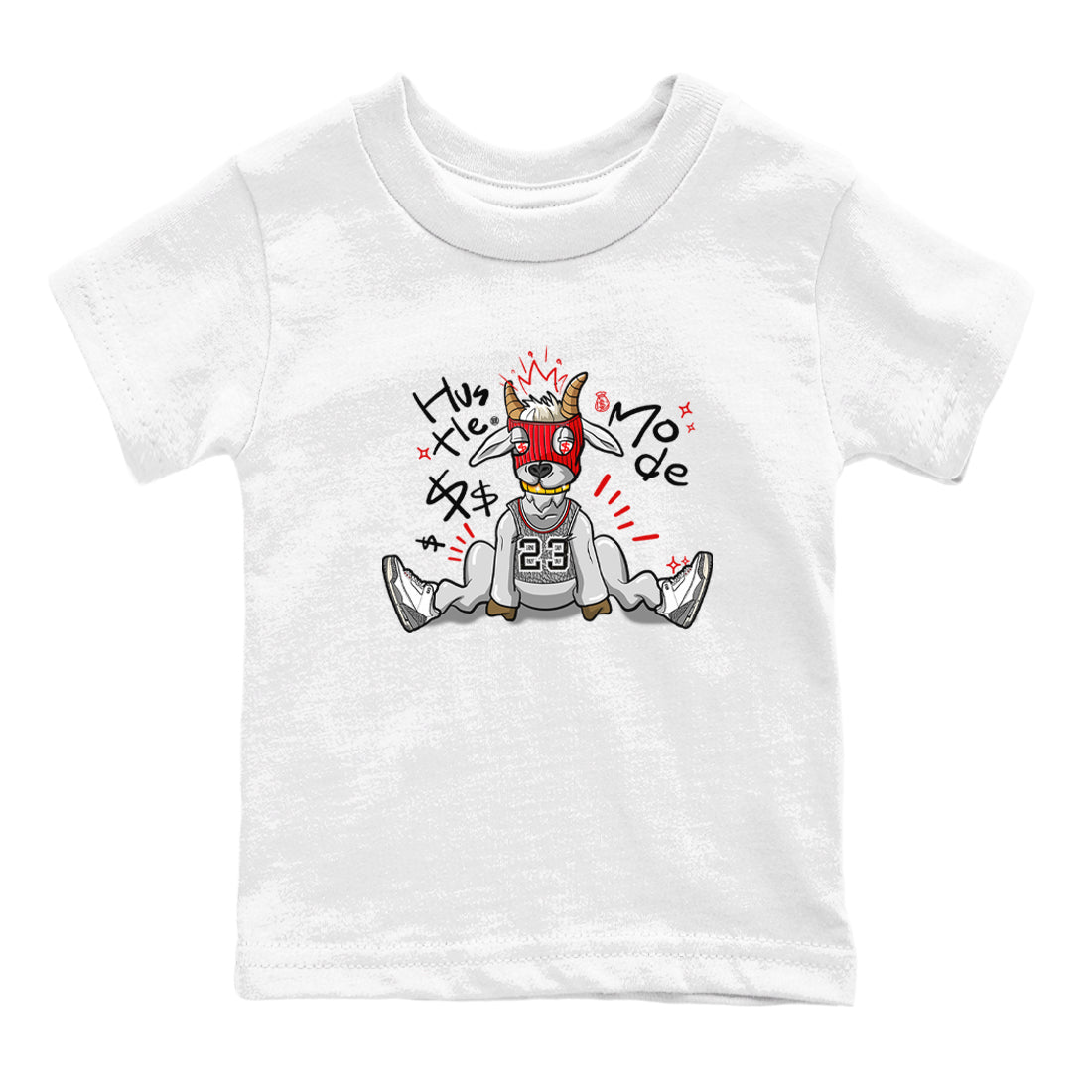 Hustle Goat snkmatch Tees Kids - Air Jordan 3 Cement Grey