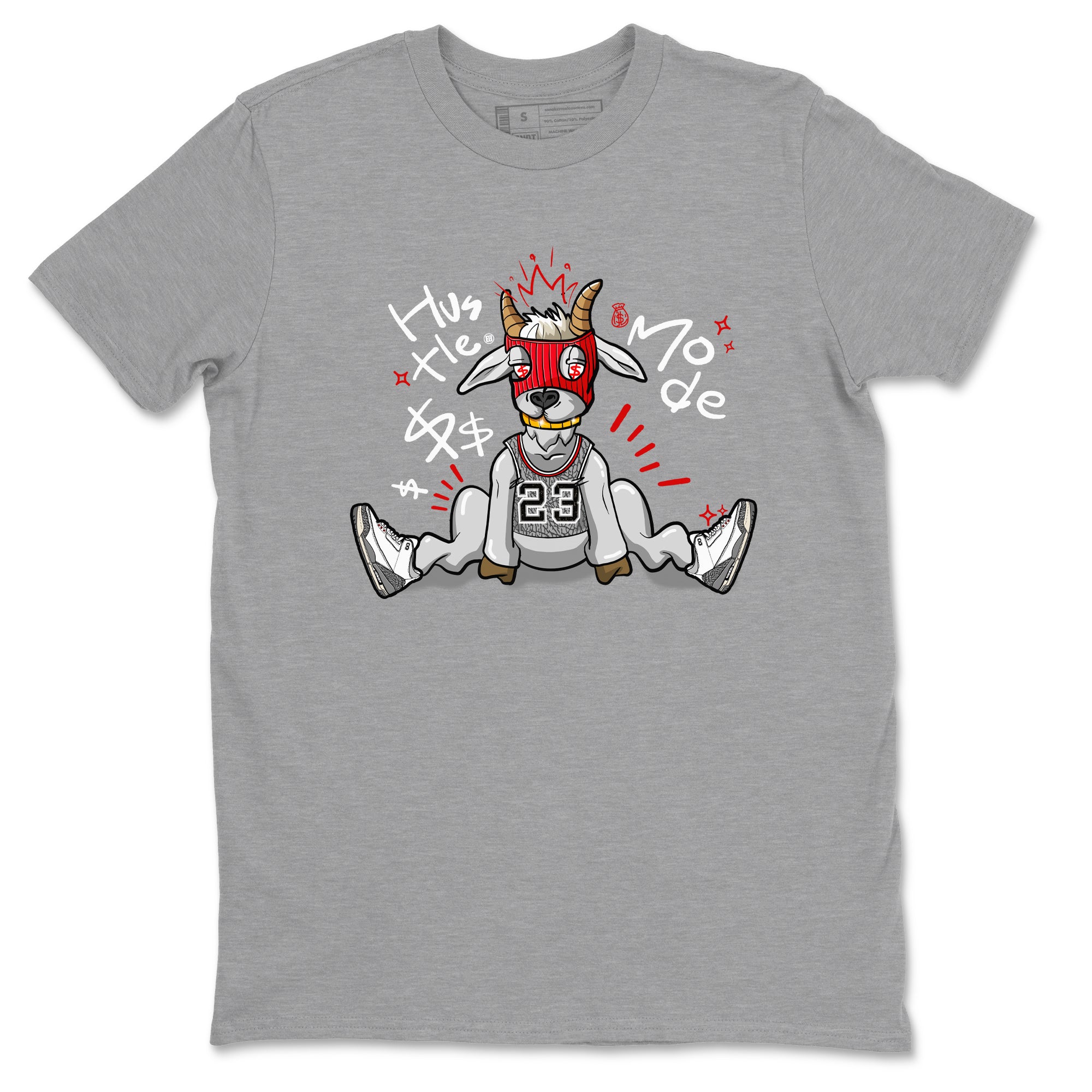 Hustle Goat snkmatch Tees - Air Jordan 3 Cement Grey