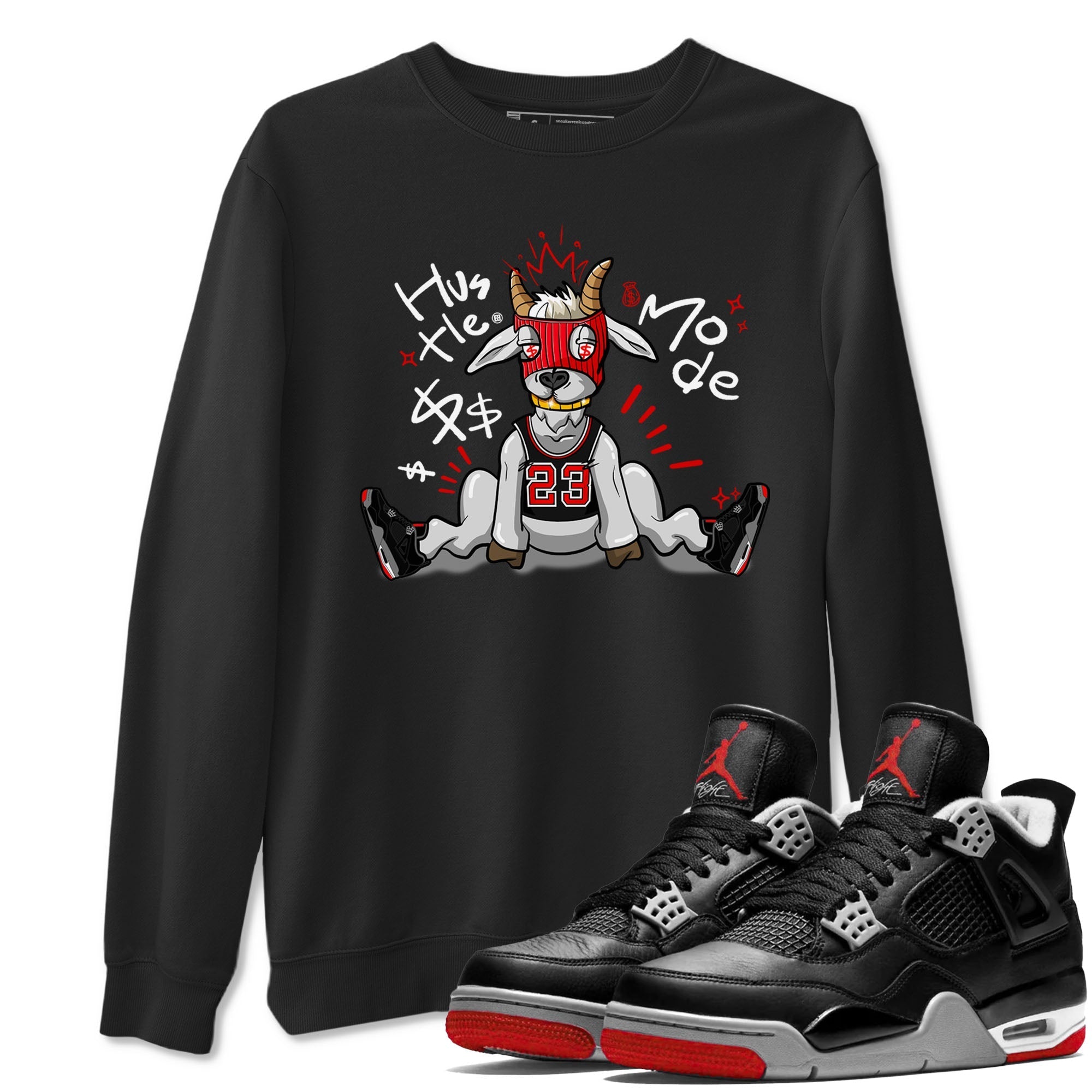 Hustle Goat snkmatch Tees - Air Jordan 4 Bred Reimagined