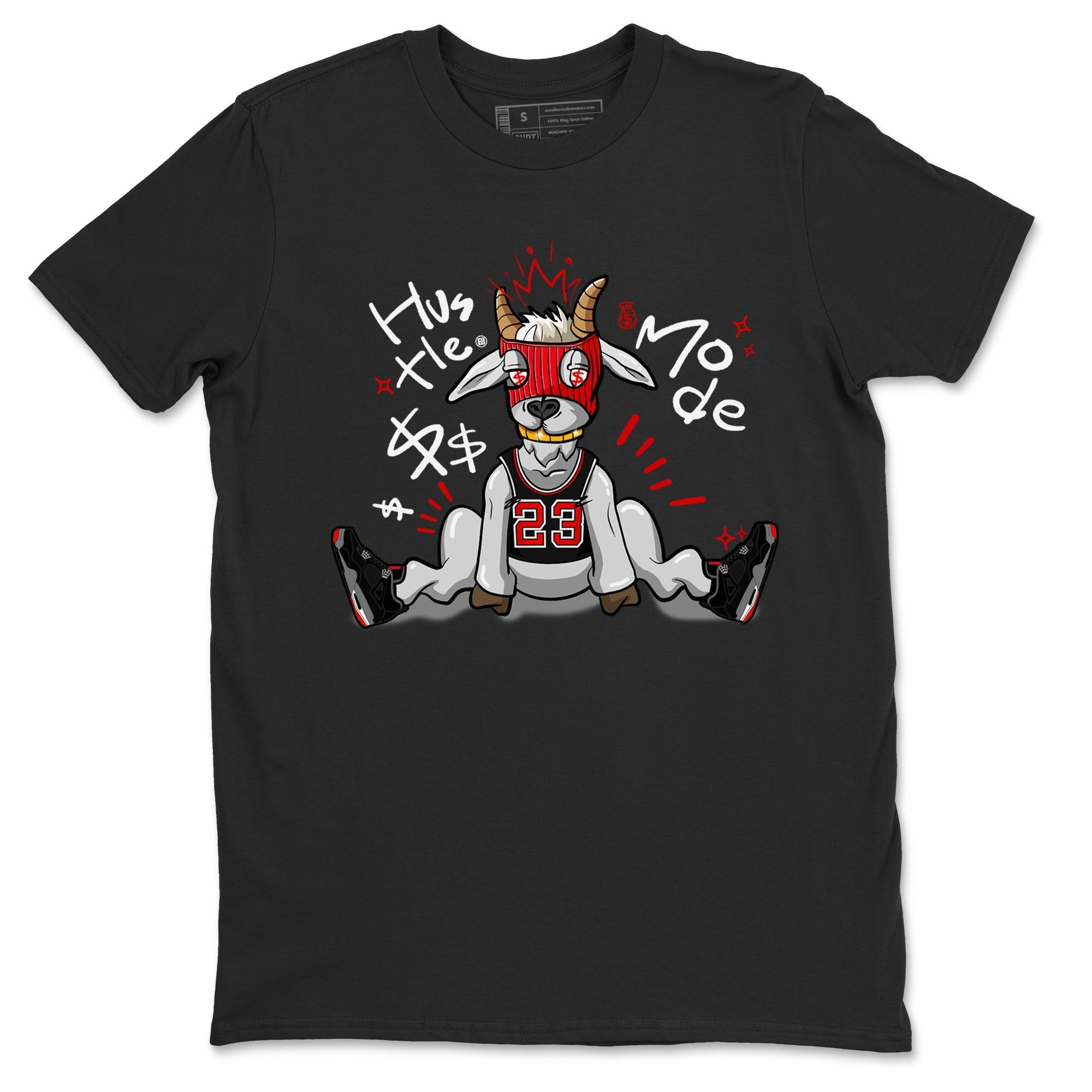 Hustle Goat snkmatch Tees - Air Jordan 4 Bred Reimagined