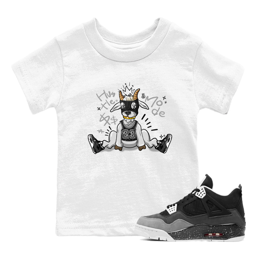 Hustle Goat snkmatch Tees Kids - Air Jordan 4 Fear