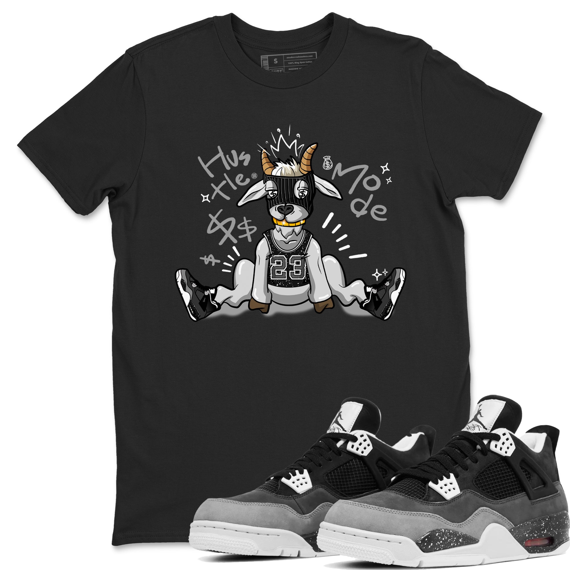 Hustle Goat snkmatch Tees - Air Jordan 4 Fear