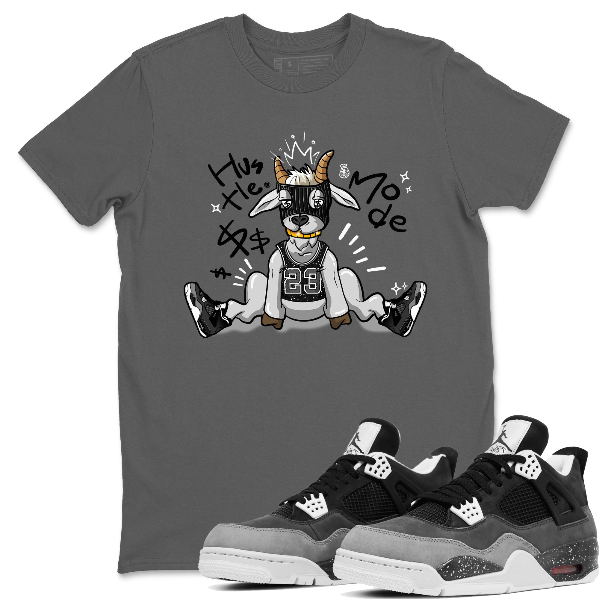 Hustle Goat snkmatch Tees - Air Jordan 4 Fear