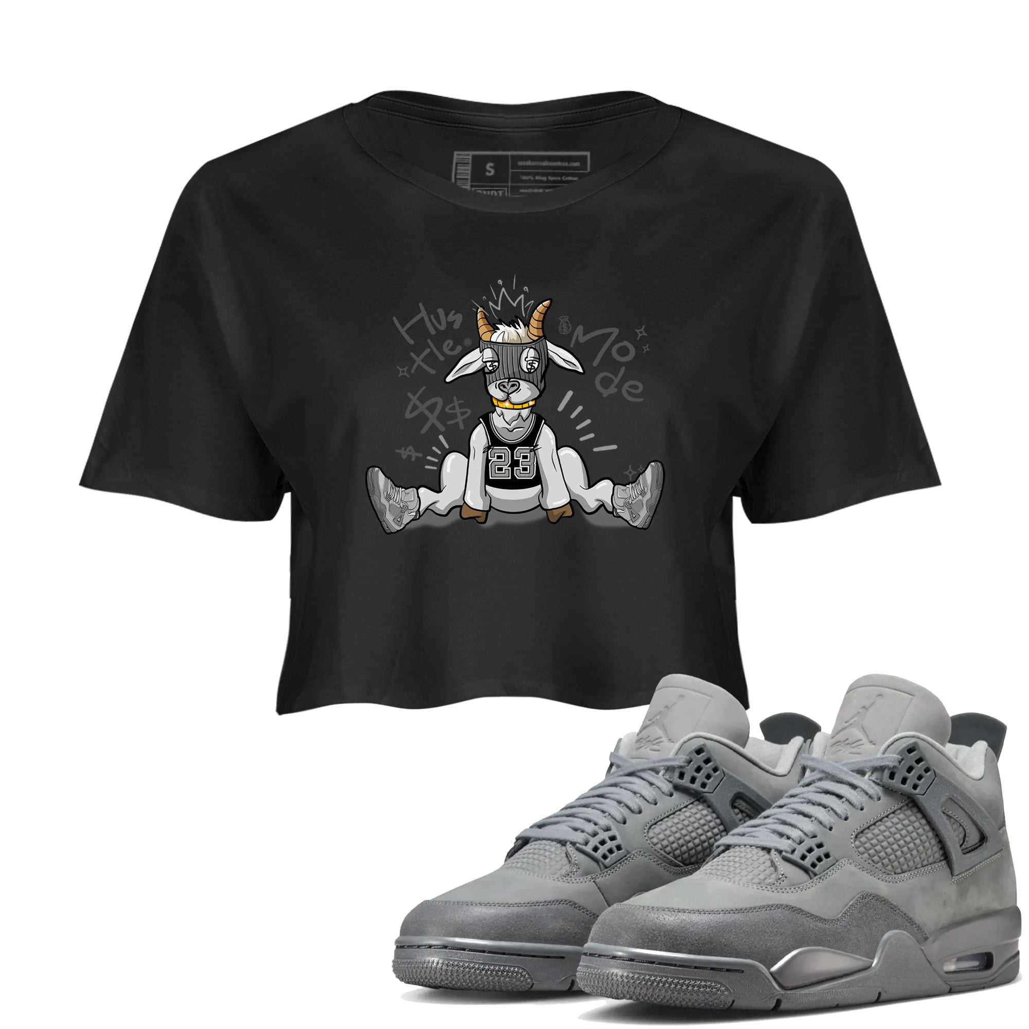 Hustle Goat snkmatch Women's Top - Air Jordan 4 Wet Cement